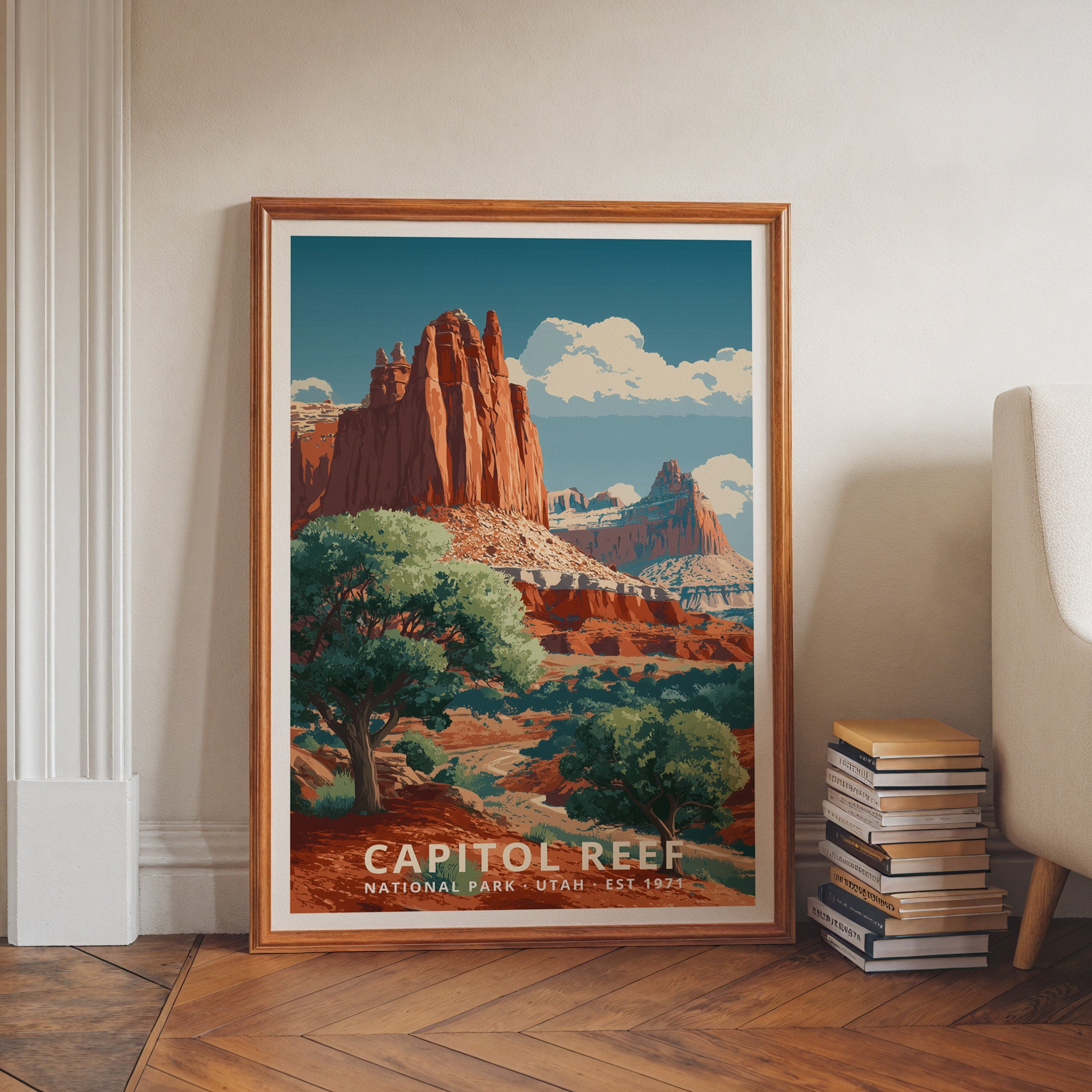 Capitol Reef National Park Retro Art Print