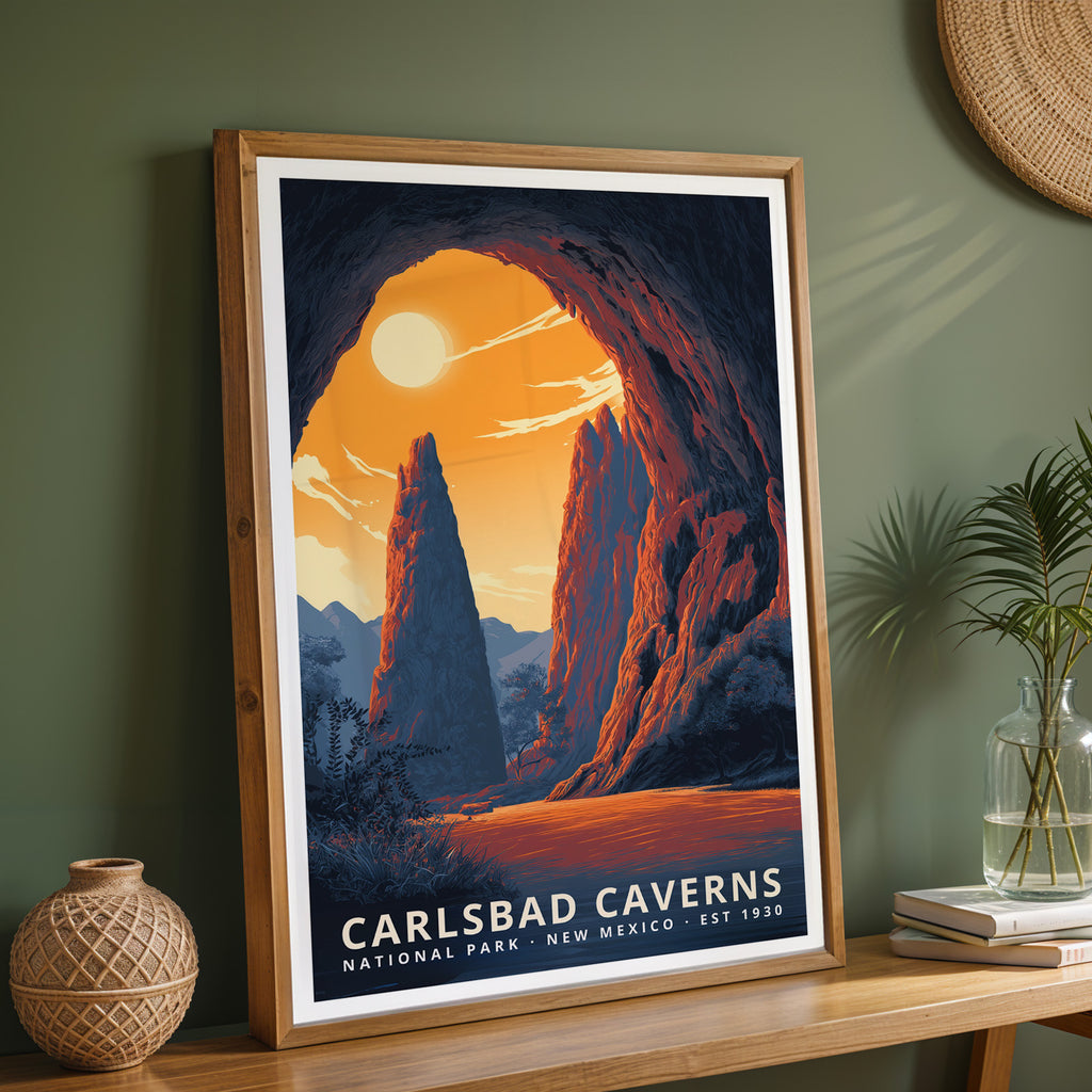 Carlsbad Caverns National Park Retro Art Print