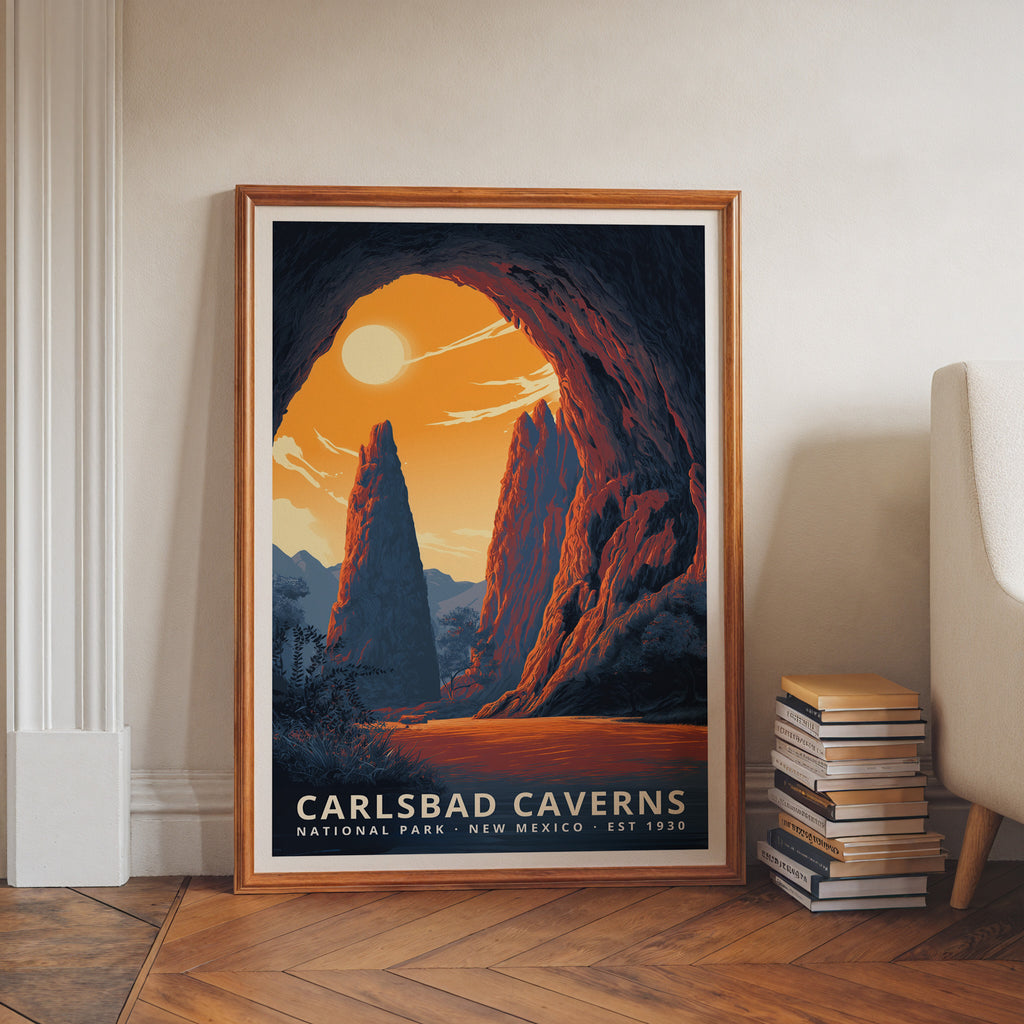 Carlsbad Caverns National Park Retro Art Print