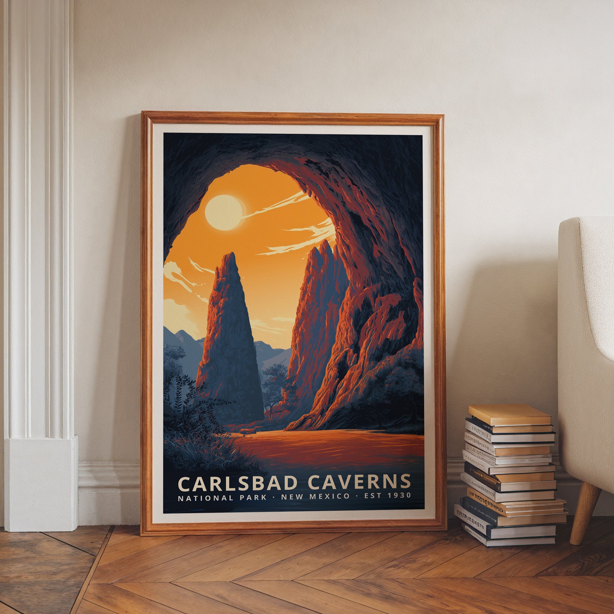 Carlsbad Caverns National Park Retro Art Print