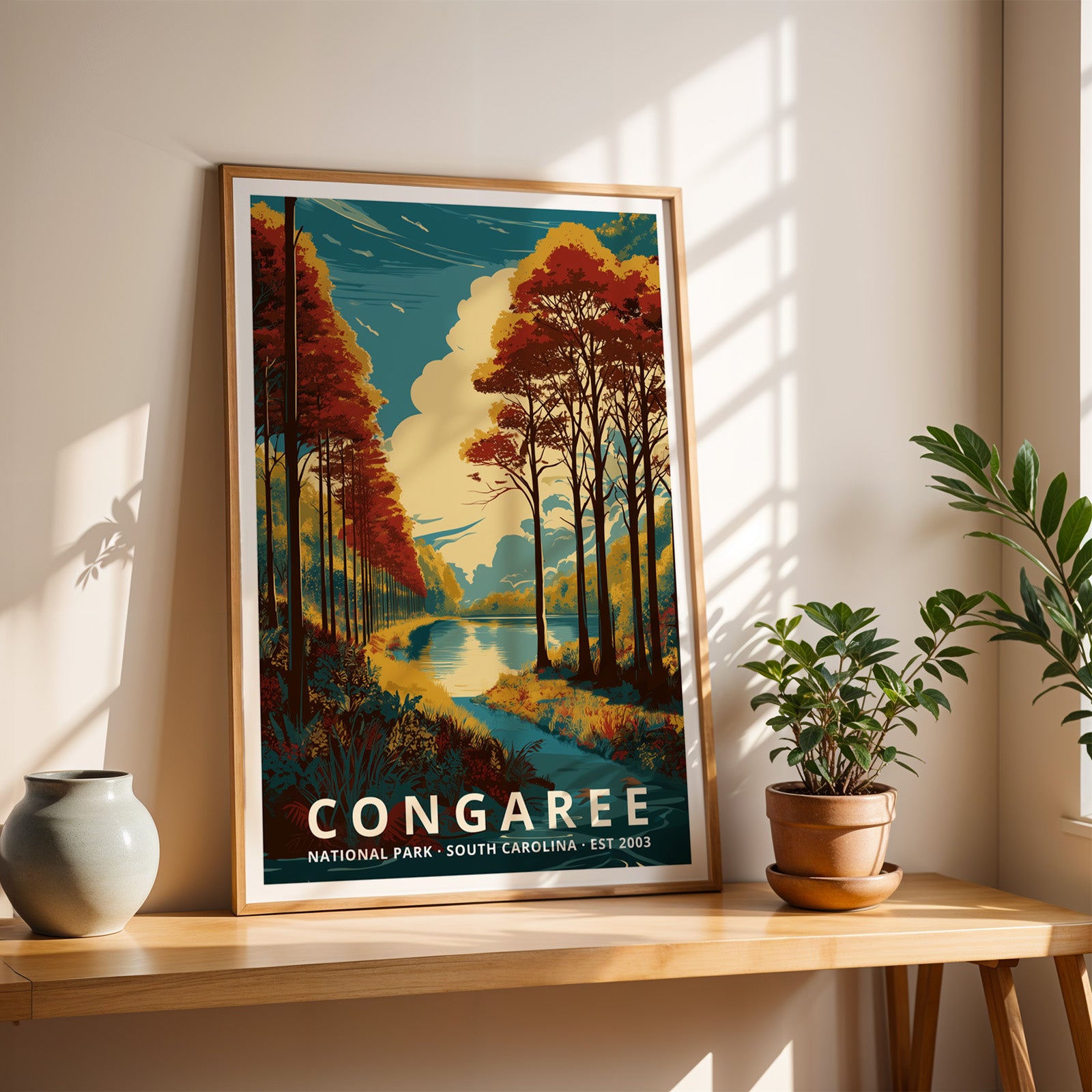 Congaree National Park Retro Art Print