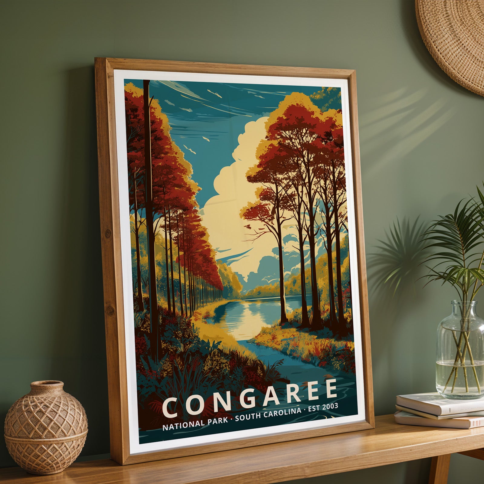 Congaree National Park Retro Art Print
