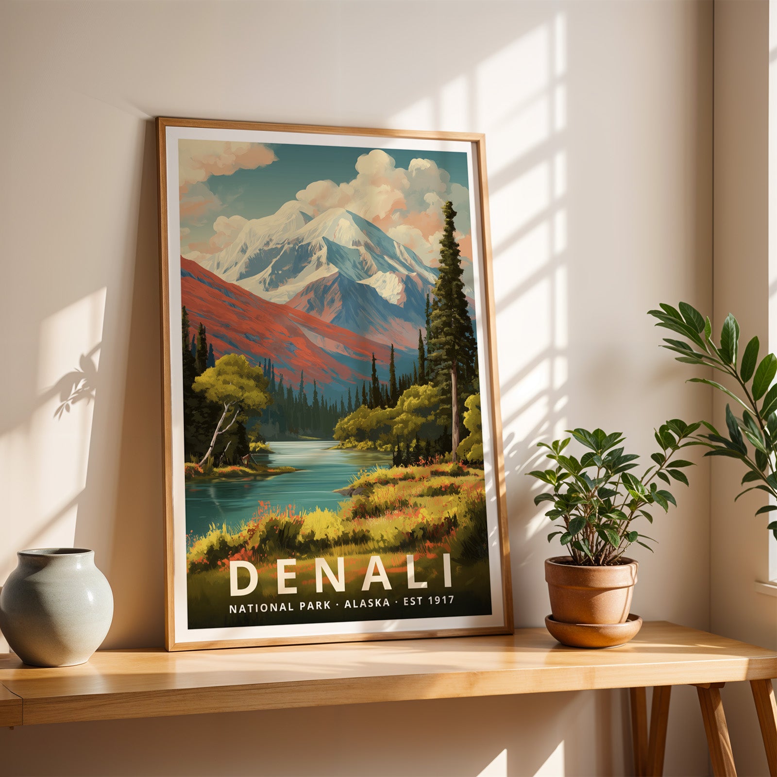 Denali National Park Retro Art Print