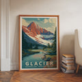 Glacier National Park Retro Art Print