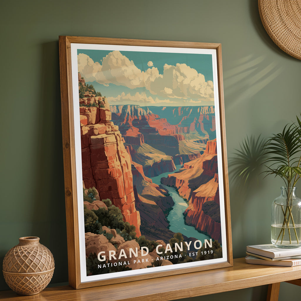 Grand Canyon National Park Retro Art Print