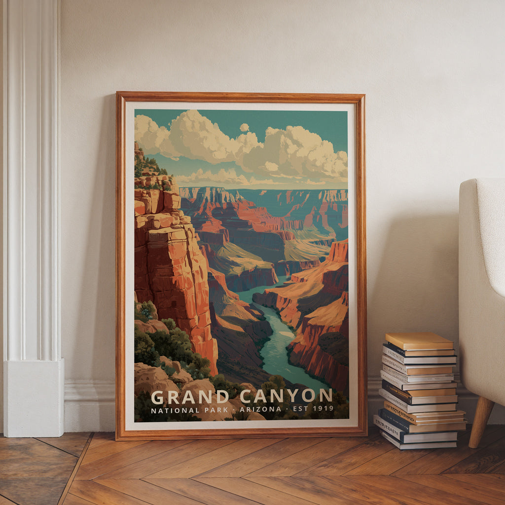 Grand Canyon National Park Retro Art Print