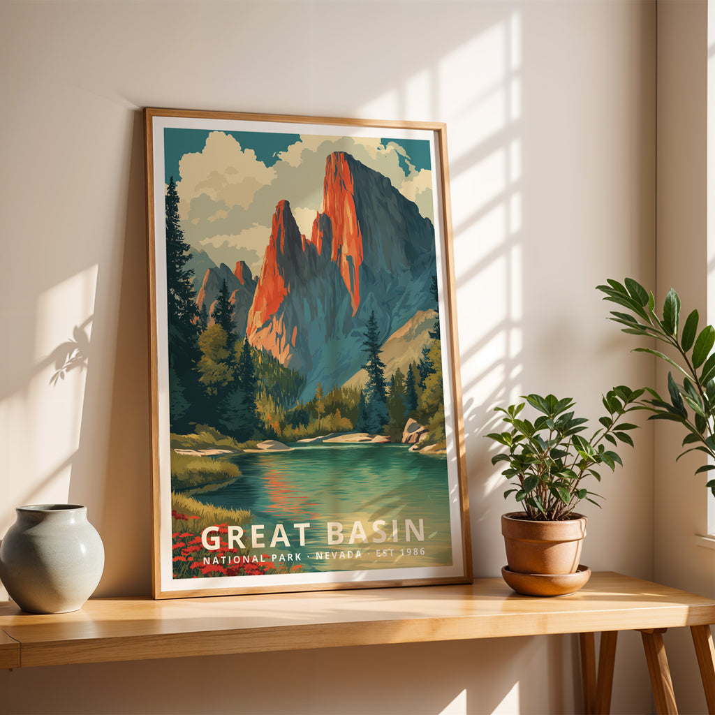 Great Basin National Park Retro Art Print