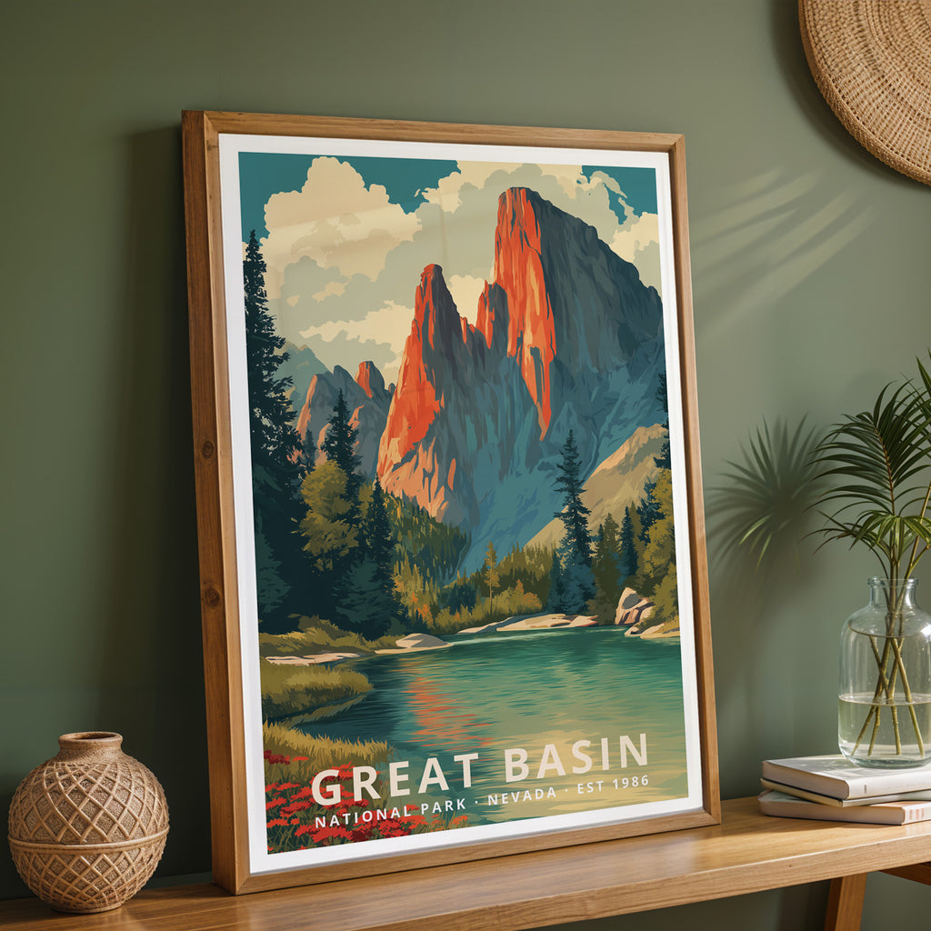 Great Basin National Park Retro Art Print