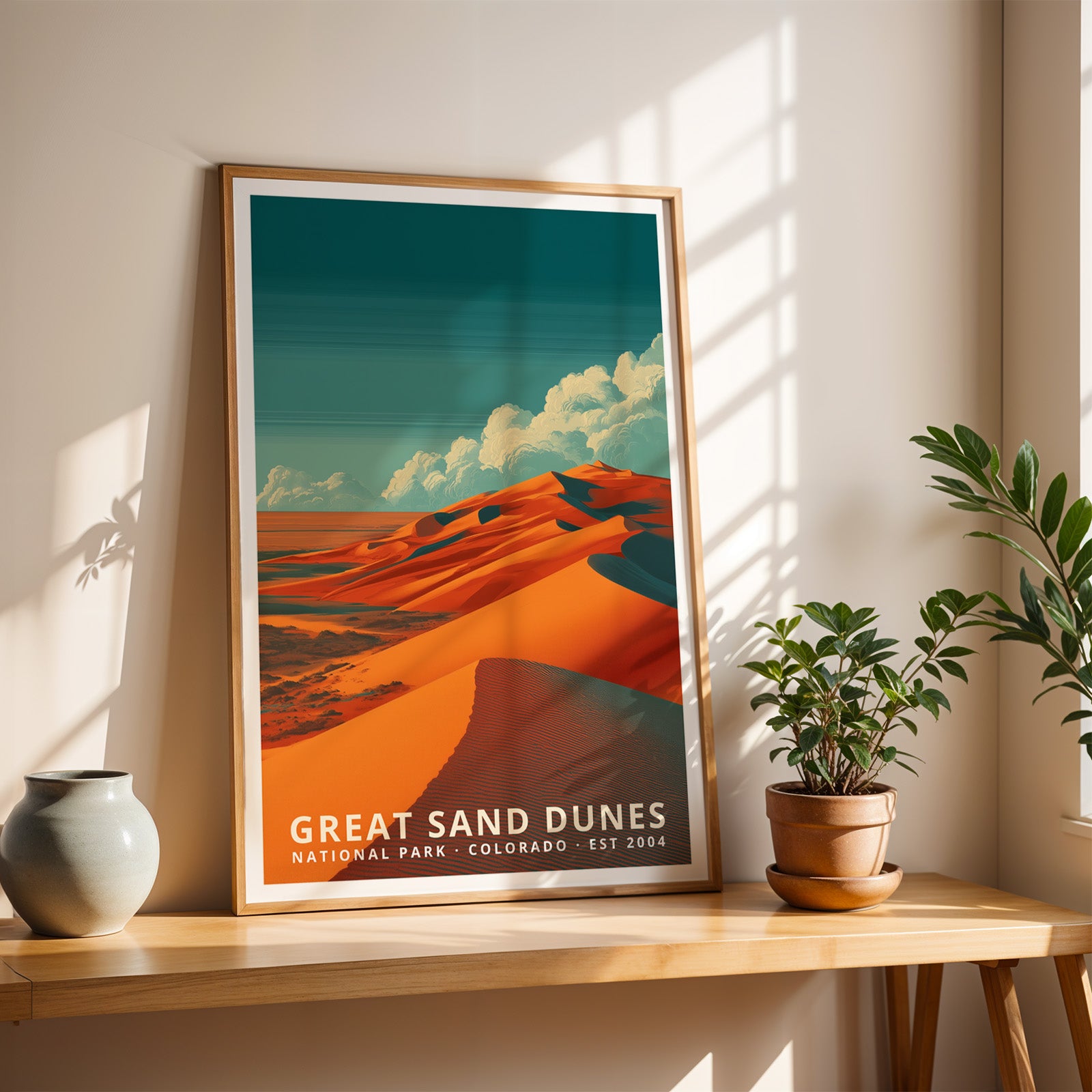 Great Sand Dunes National Park Retro Art Print