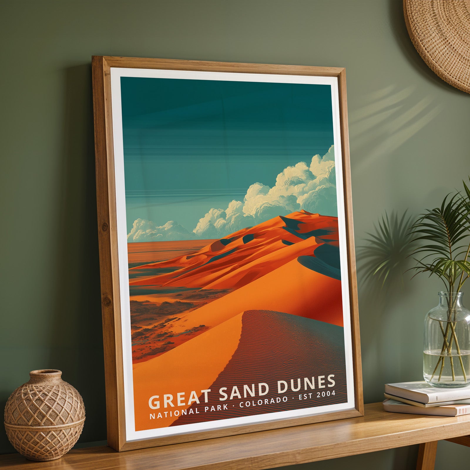 Great Sand Dunes National Park Retro Art Print