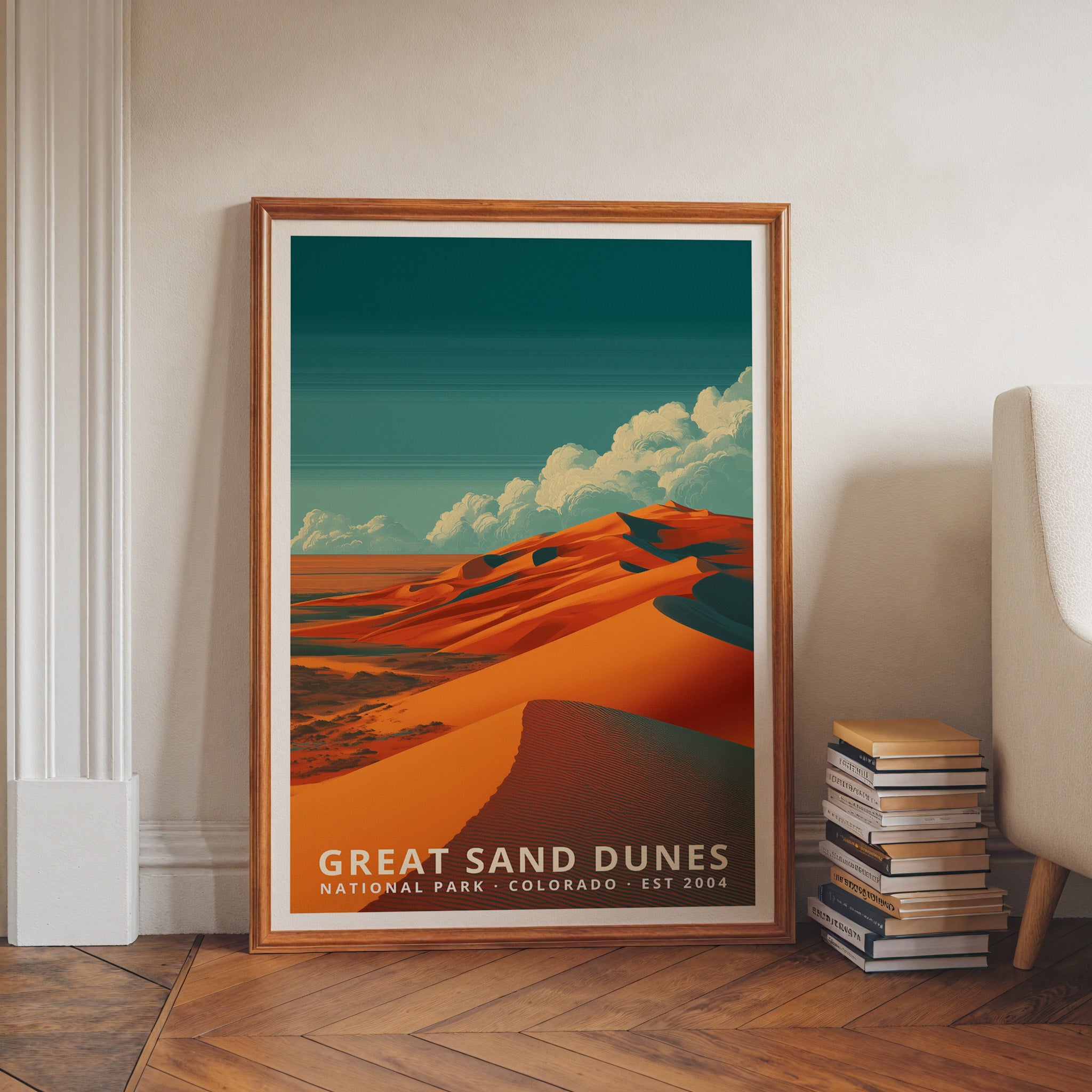 Great Sand Dunes National Park Retro Art Print