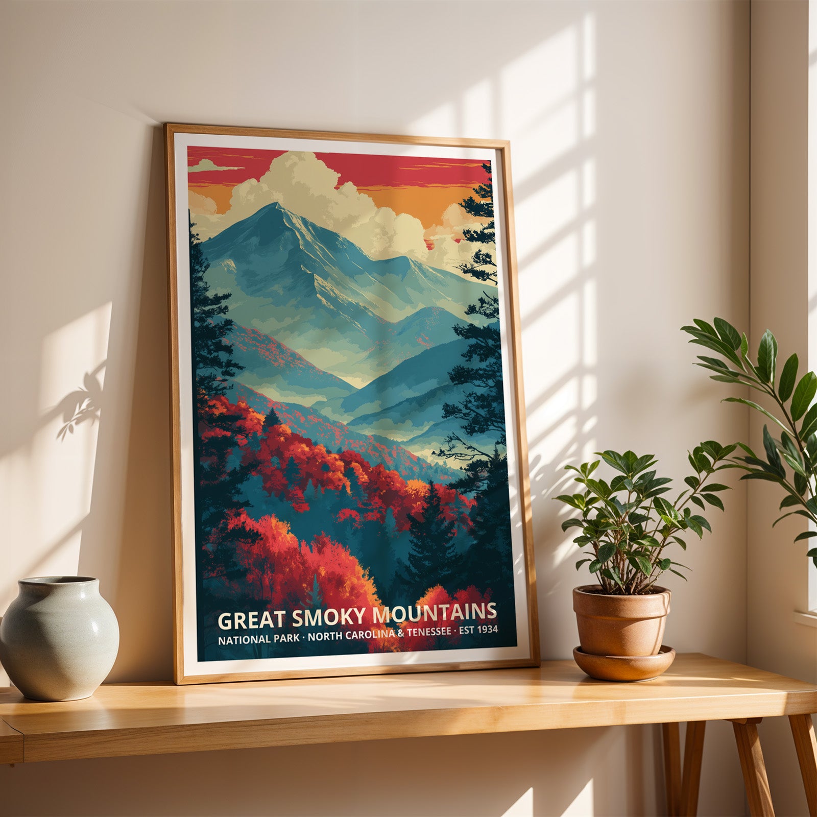 Great Smoky Mountains National Park Retro Art Print