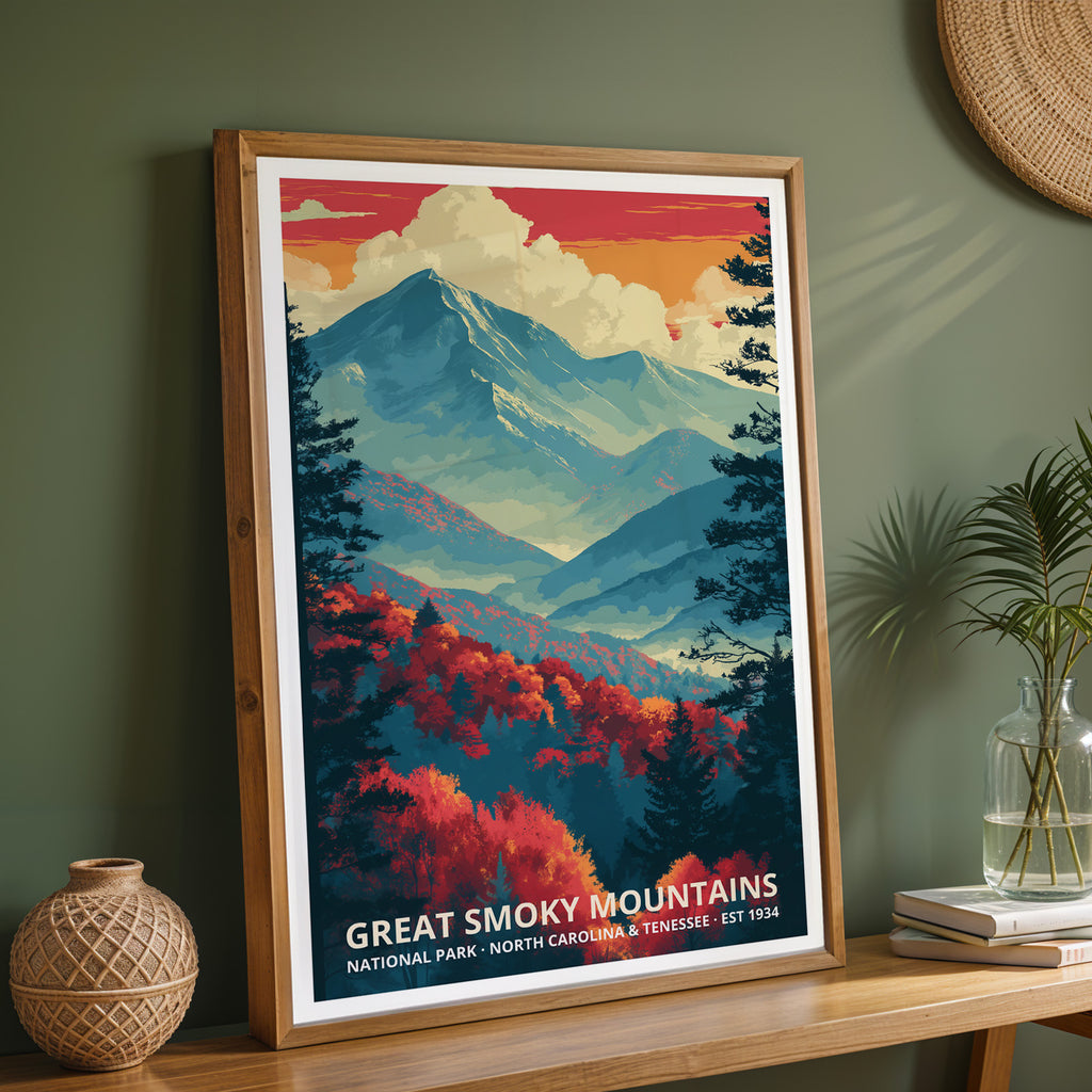 Great Smoky Mountains National Park Retro Art Print