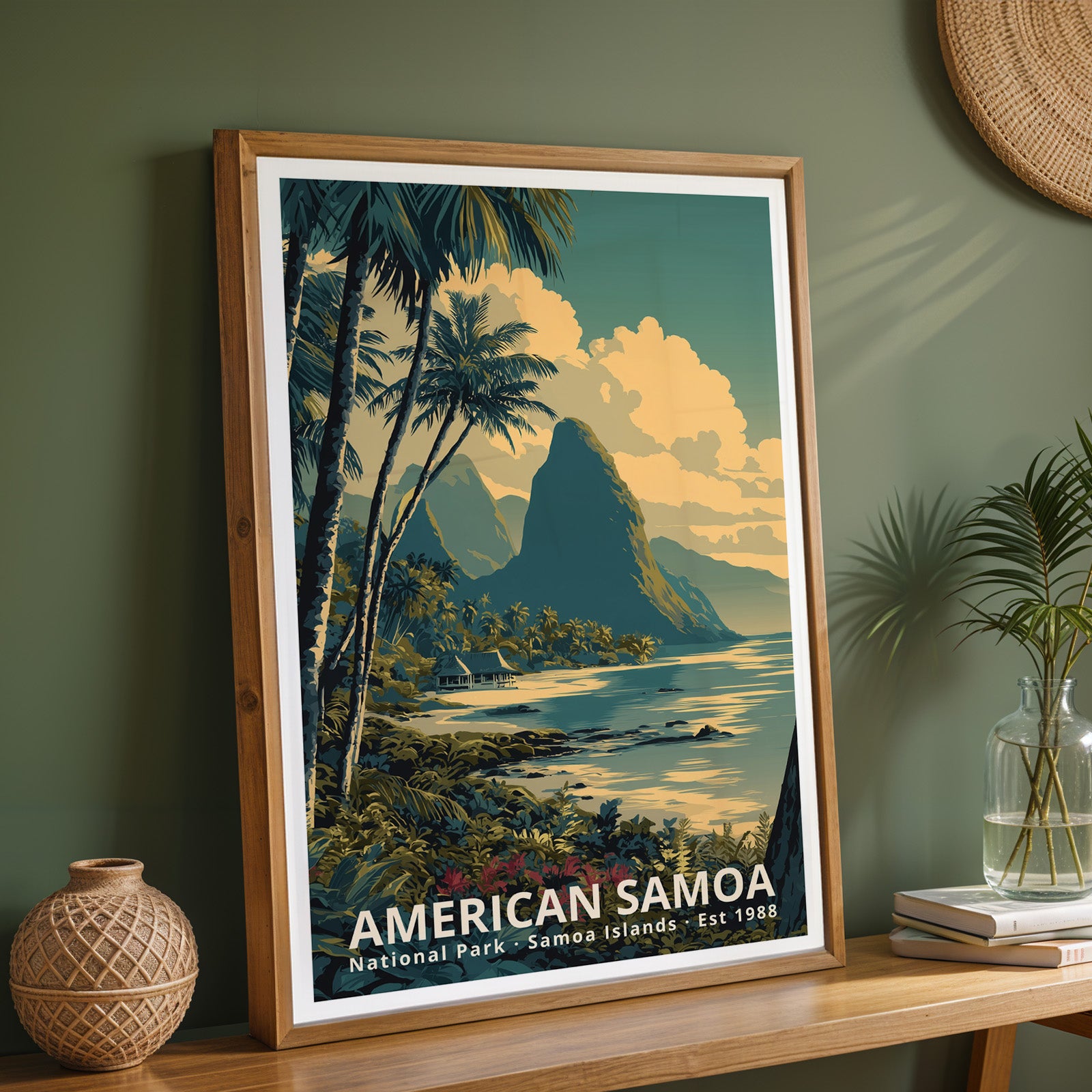American Samoa National Park Retro Art Print