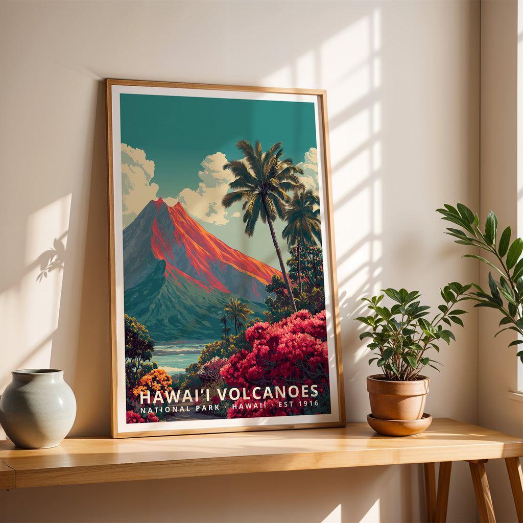 Hawaiʻi Volcanoes National Park Retro Art Print