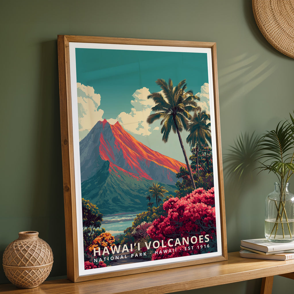 Hawaiʻi Volcanoes National Park Retro Art Print