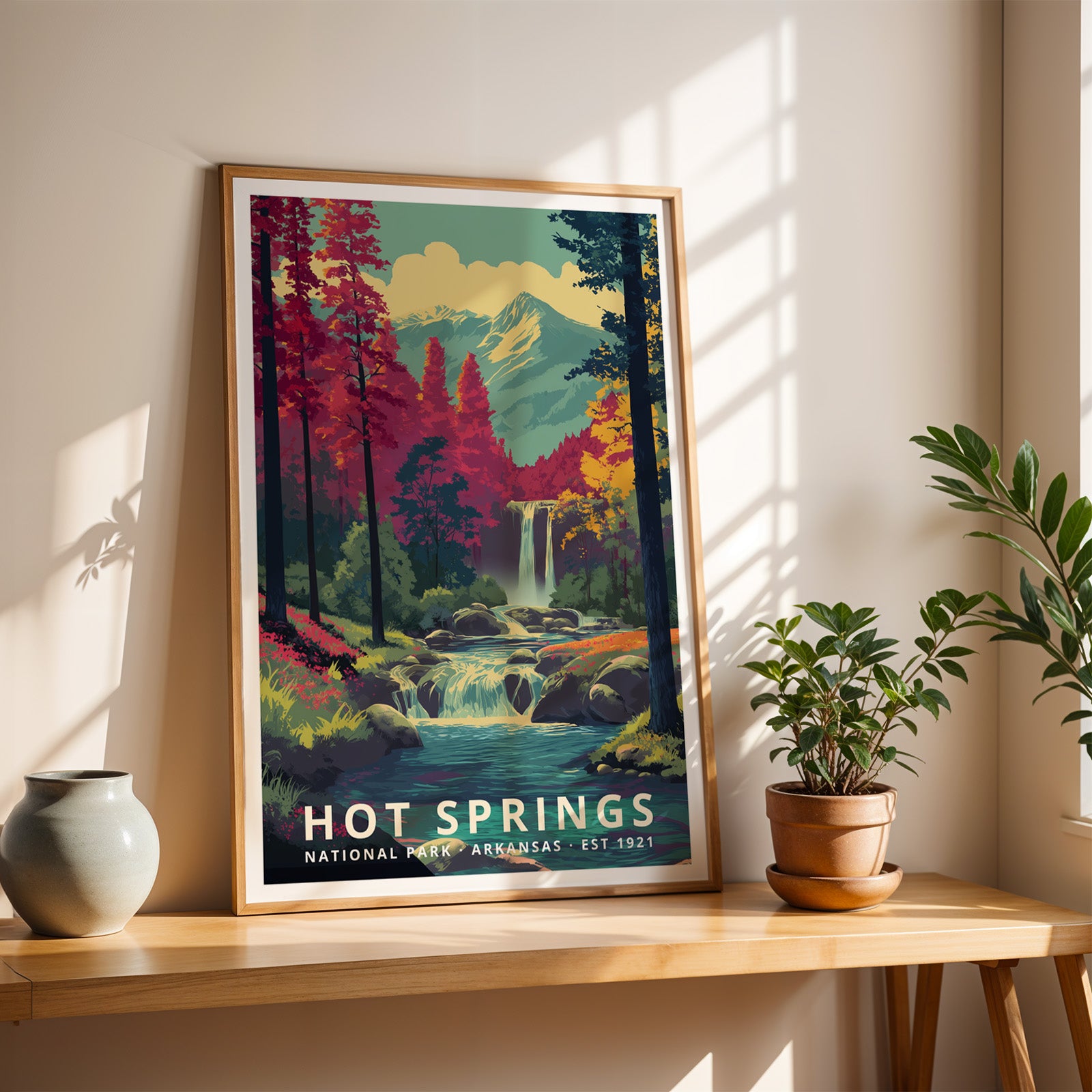 Hot Springs National Park Retro Art Print