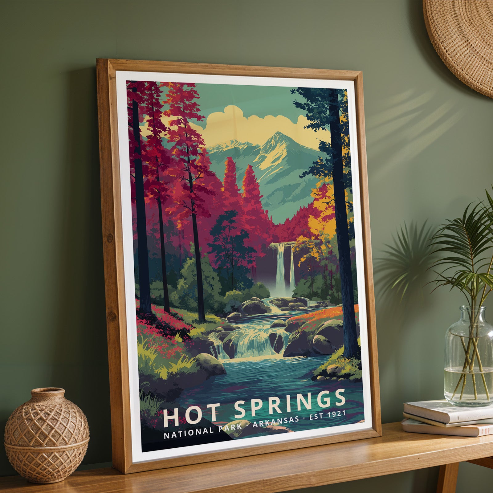 Hot Springs National Park Retro Art Print