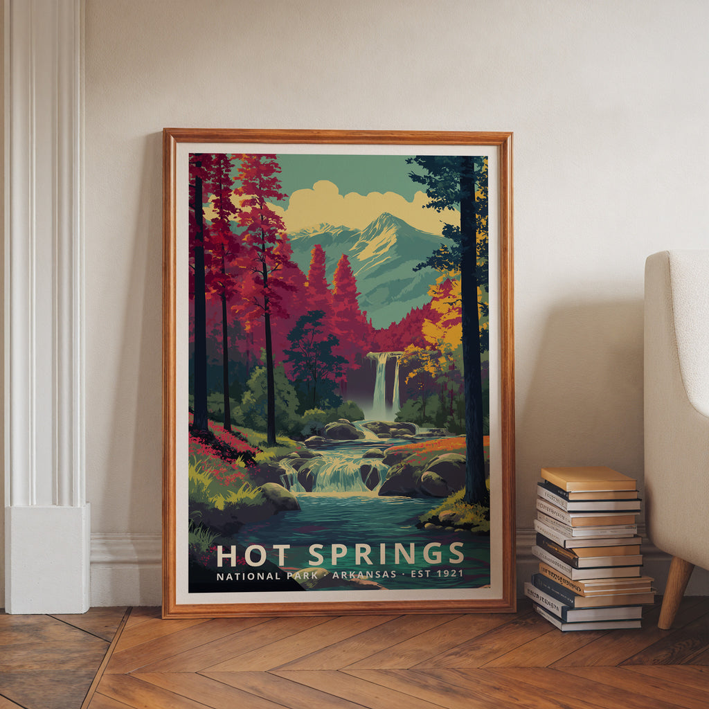 Hot Springs National Park Retro Art Print