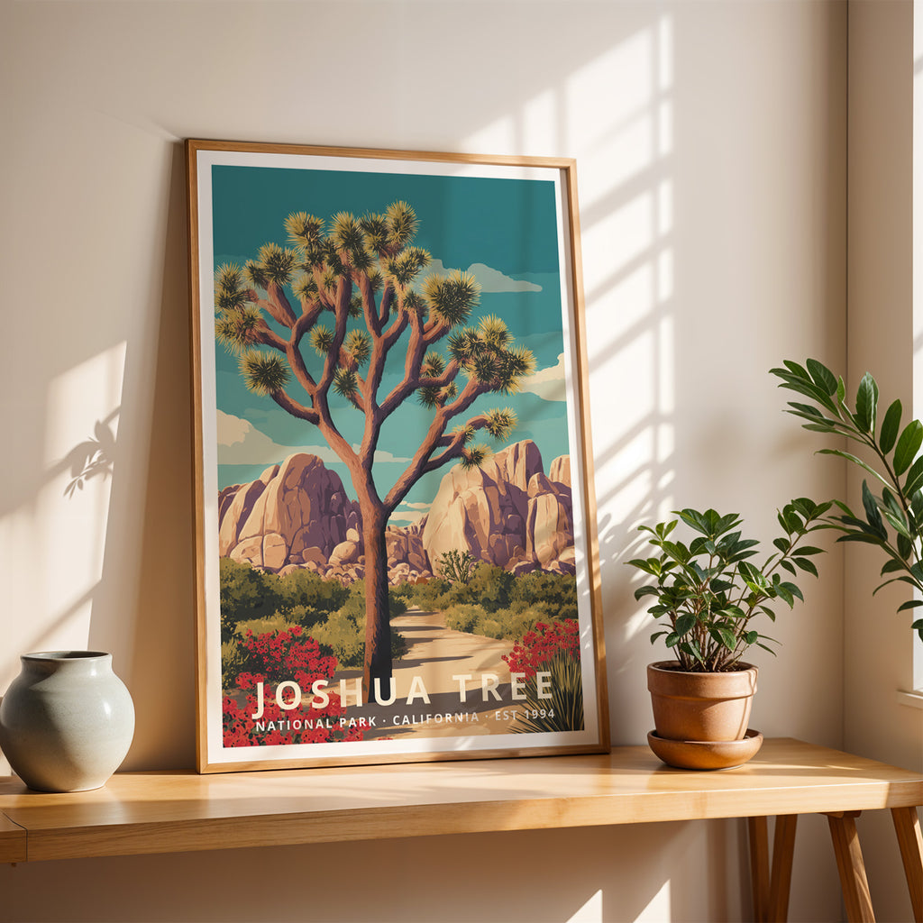 Joshua Tree National Park Retro Art Print
