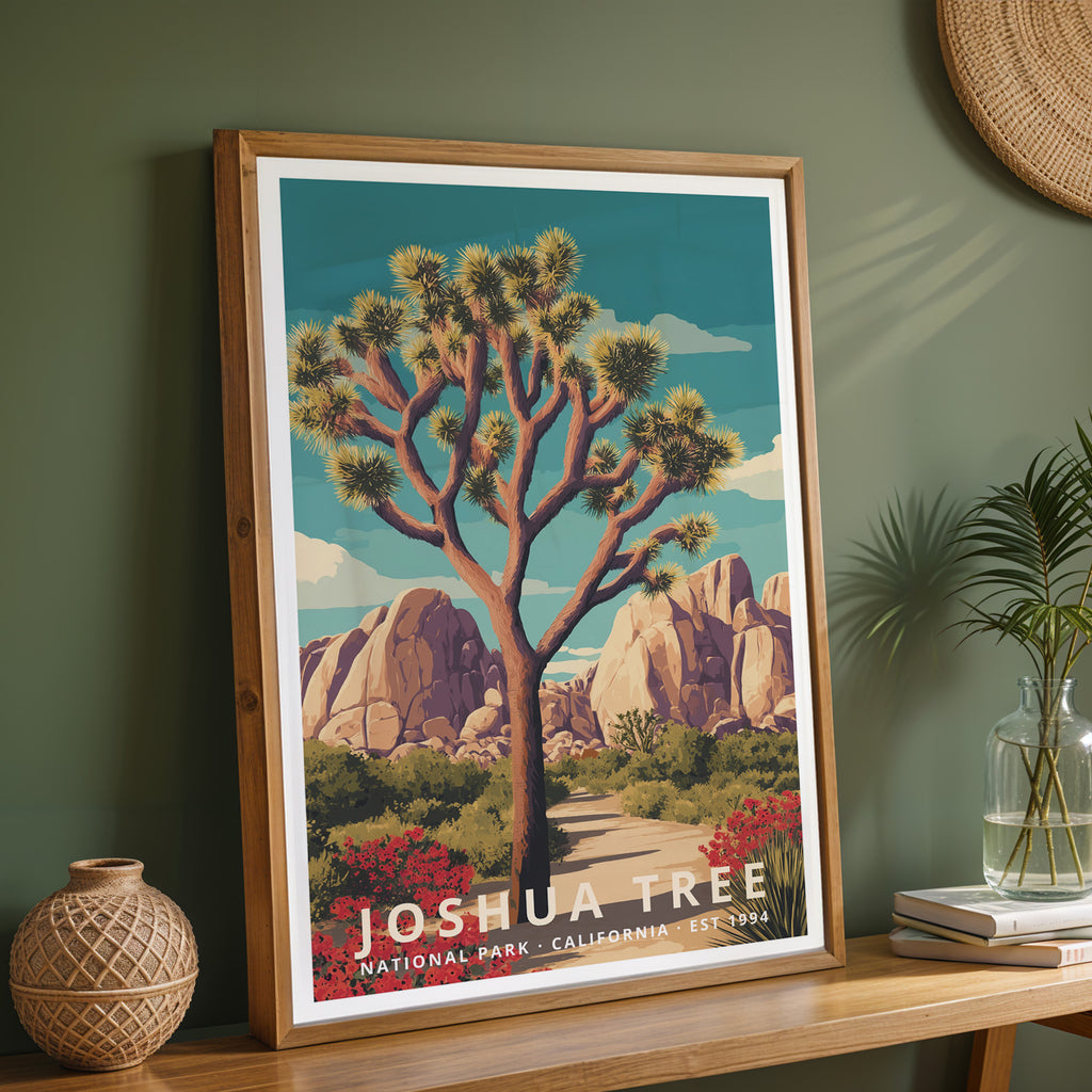 Joshua Tree National Park Retro Art Print