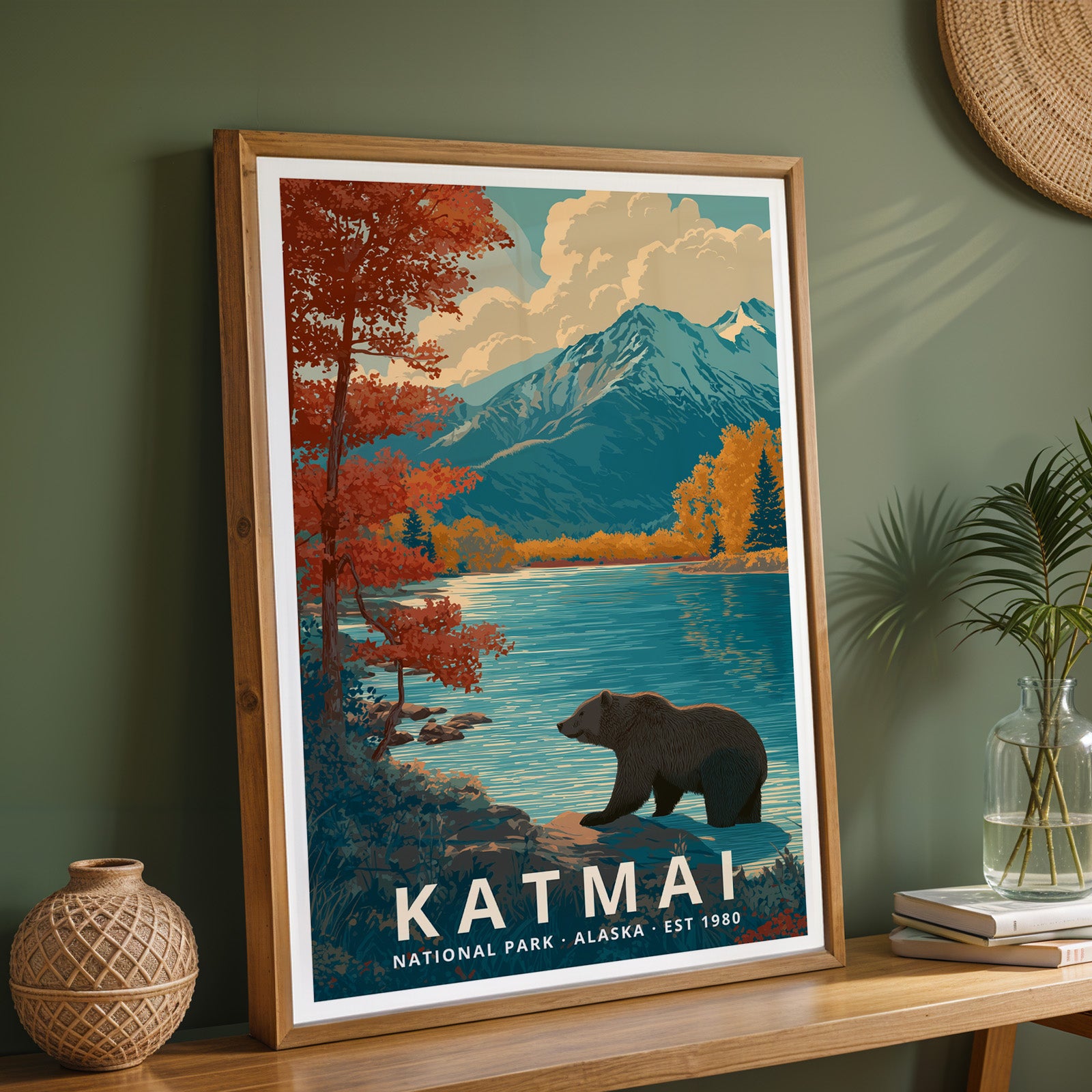Katmai National Park Retro Art Print