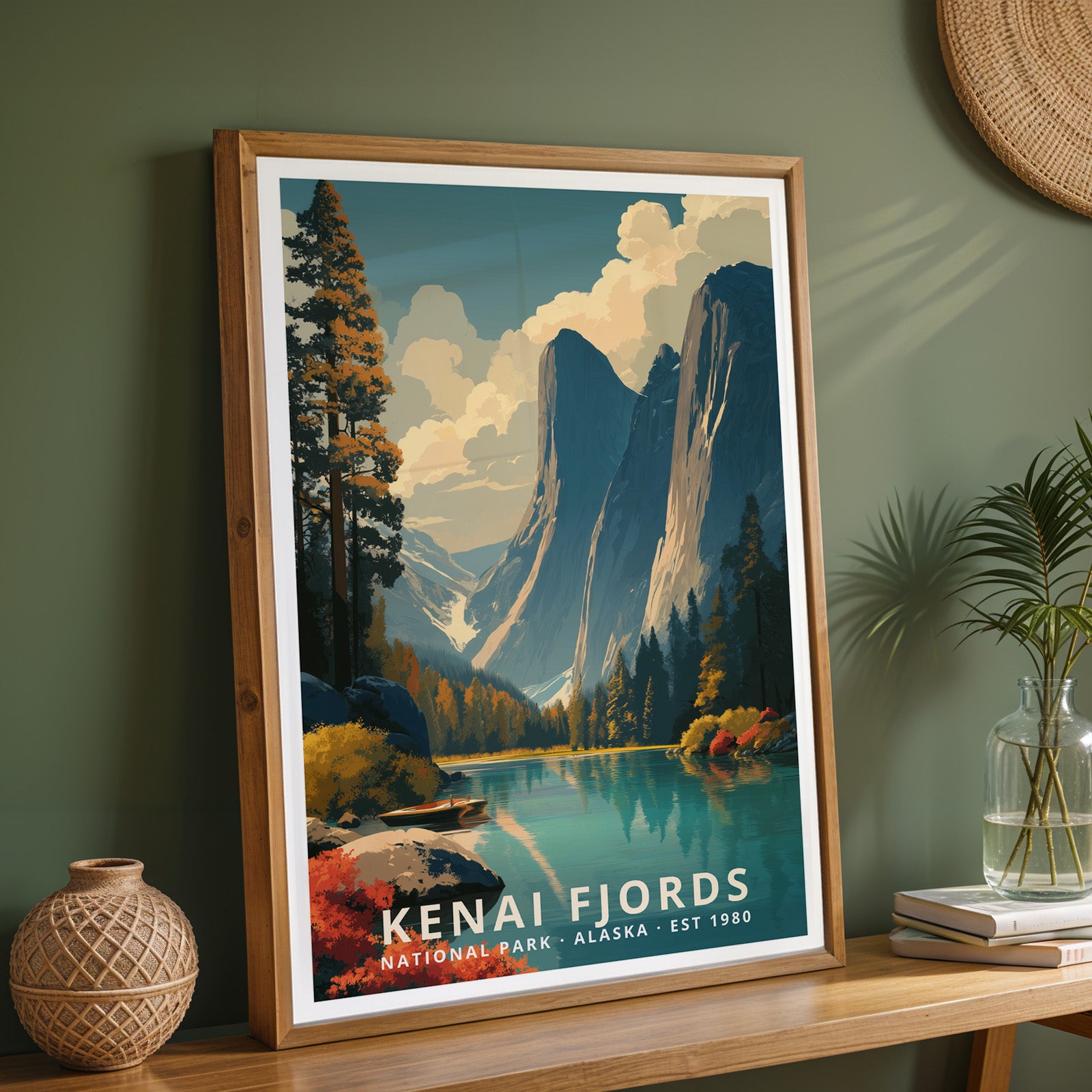 Kenai Fjords National Park Retro Art Print