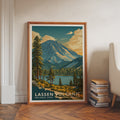 Lassen Volcanic National Park Retro Art Print