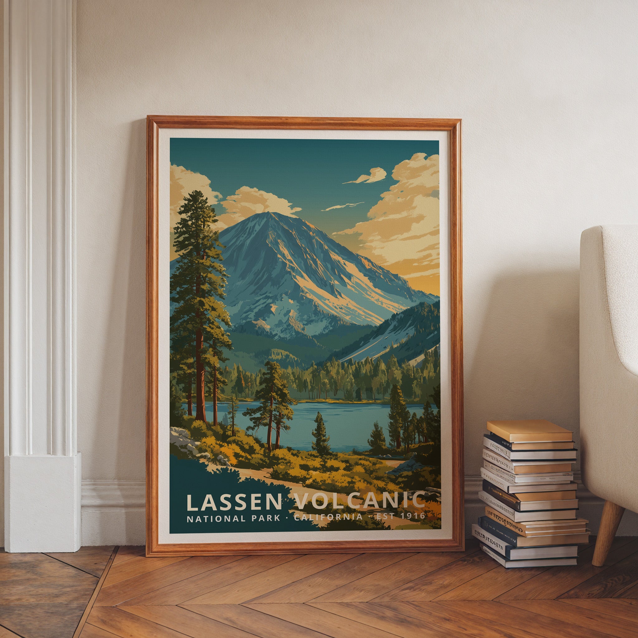 Lassen Volcanic National Park Retro Art Print