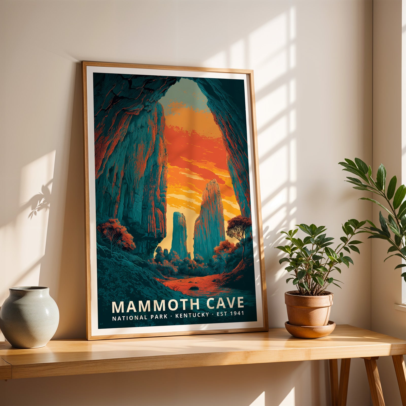 Mammoth Cave National Park Retro Art Print