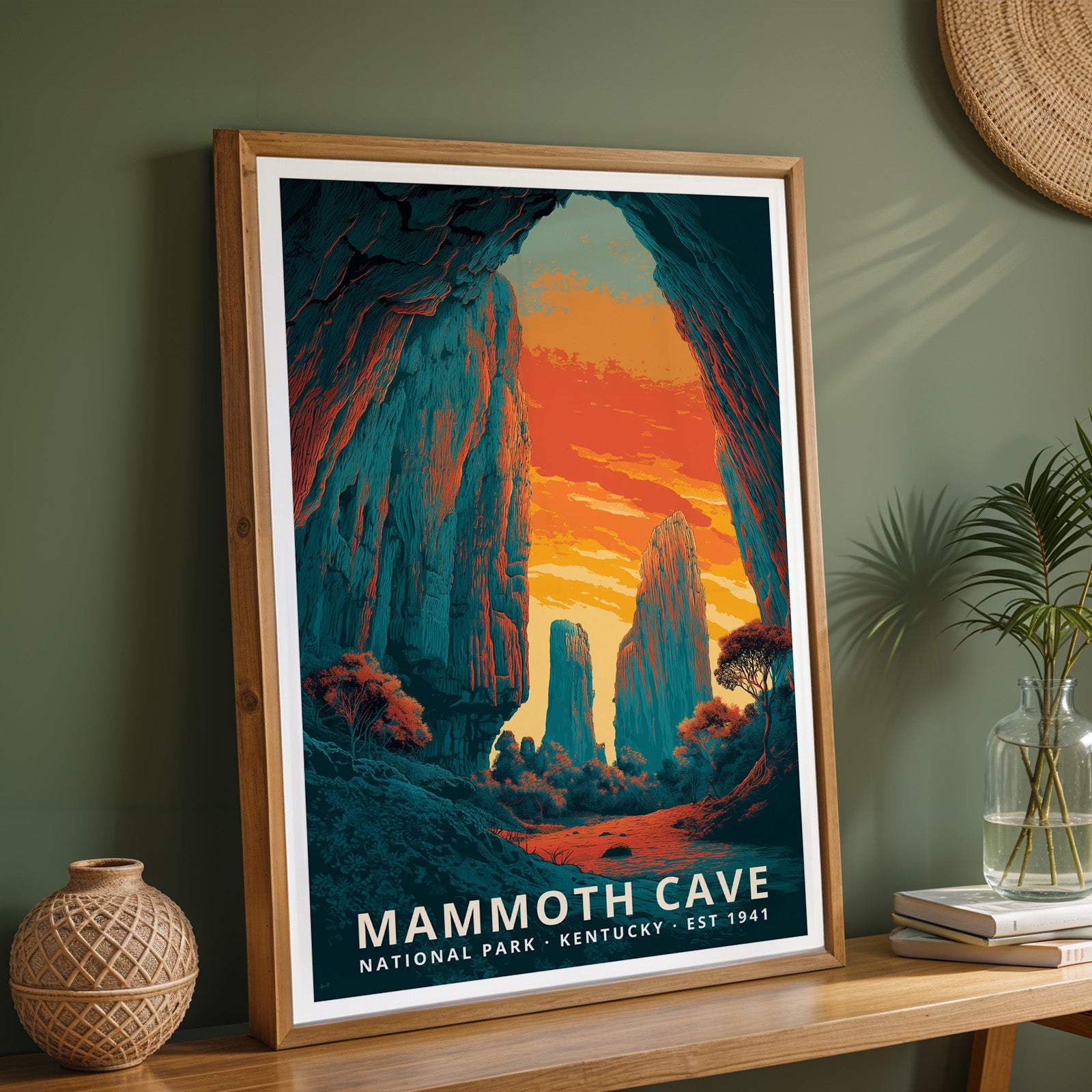 Mammoth Cave National Park Retro Art Print