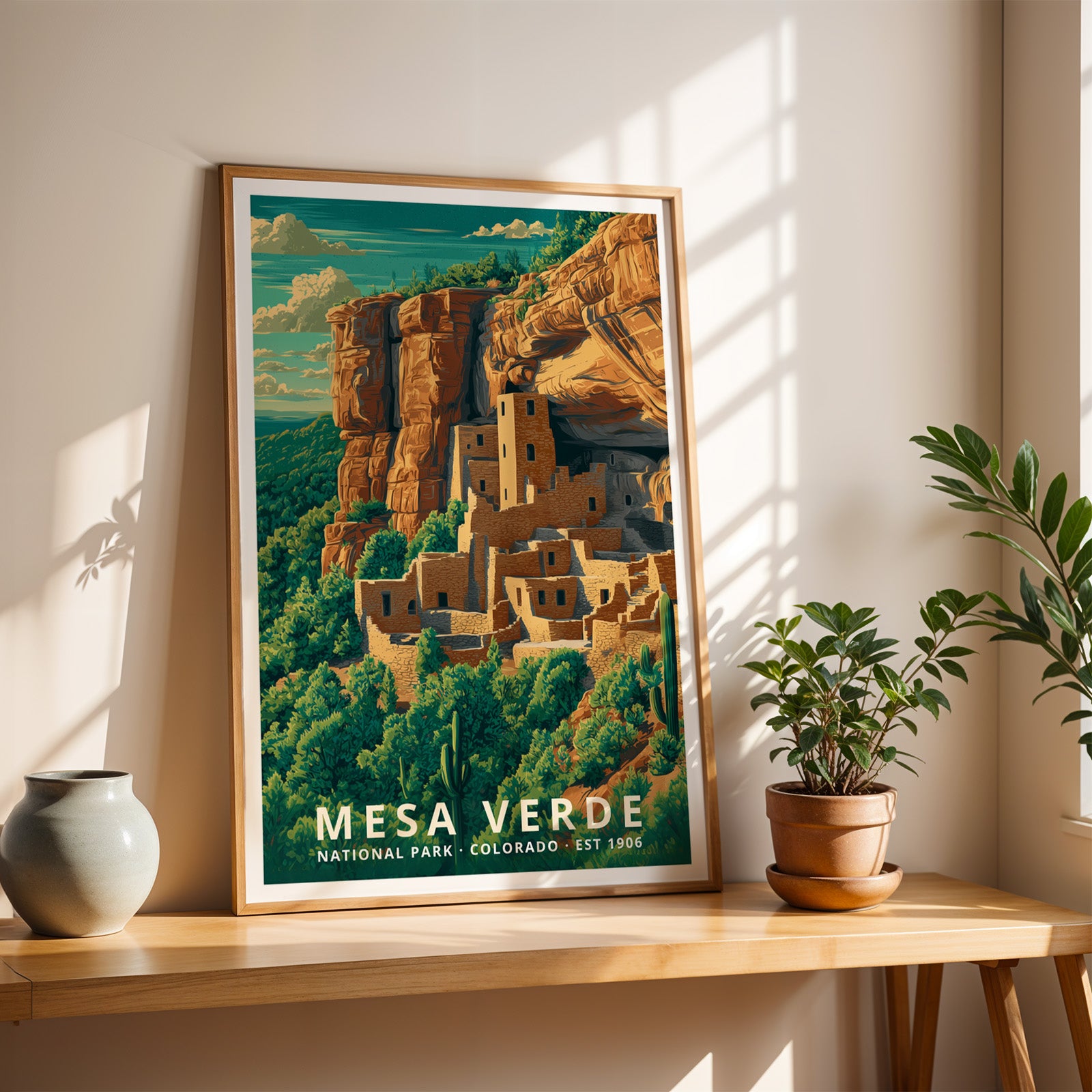 Mesa Verde National Park Retro Art Print