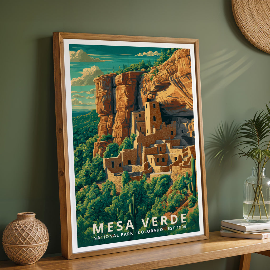 Mesa Verde National Park Retro Art Print