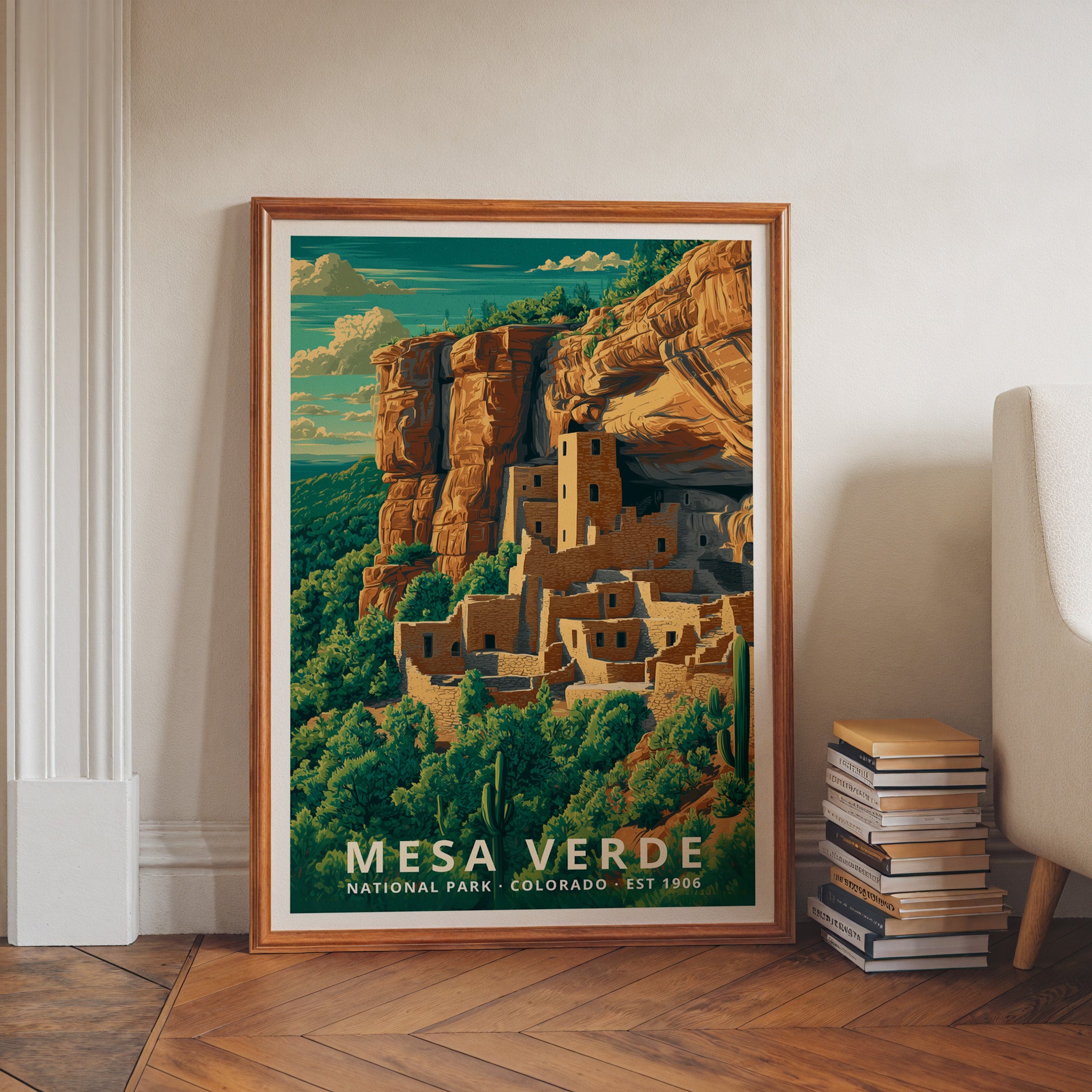 Mesa Verde National Park Retro Art Print