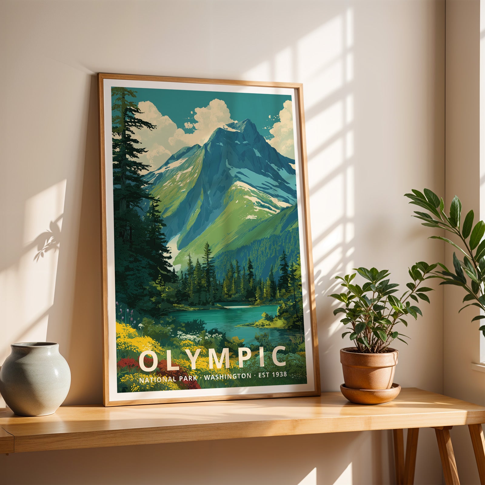 Olympic National Park Retro Art Print