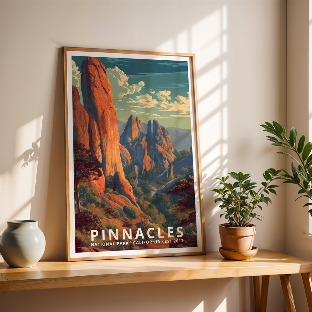 Pinnacles National Park Retro Art Print