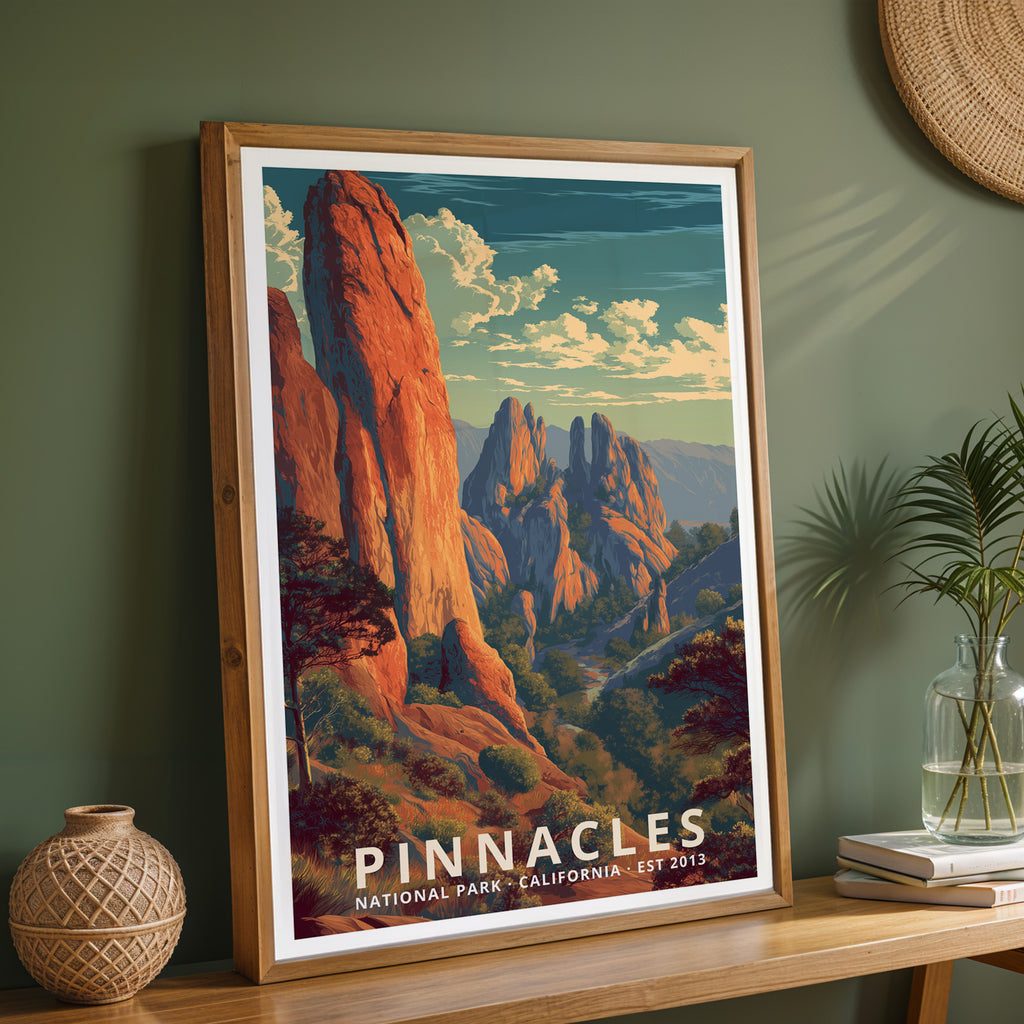 Pinnacles National Park Retro Art Print