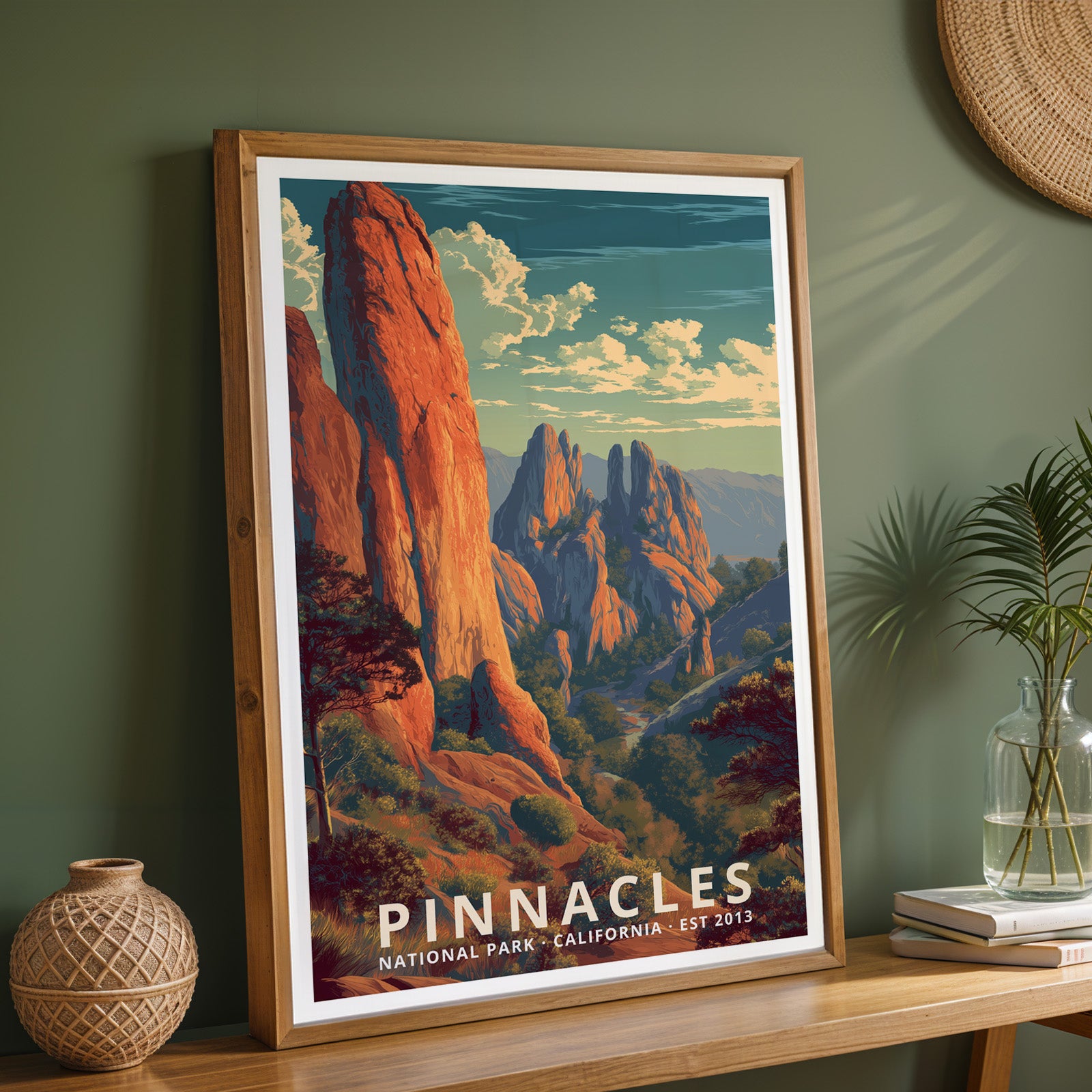 Pinnacles National Park Retro Art Print
