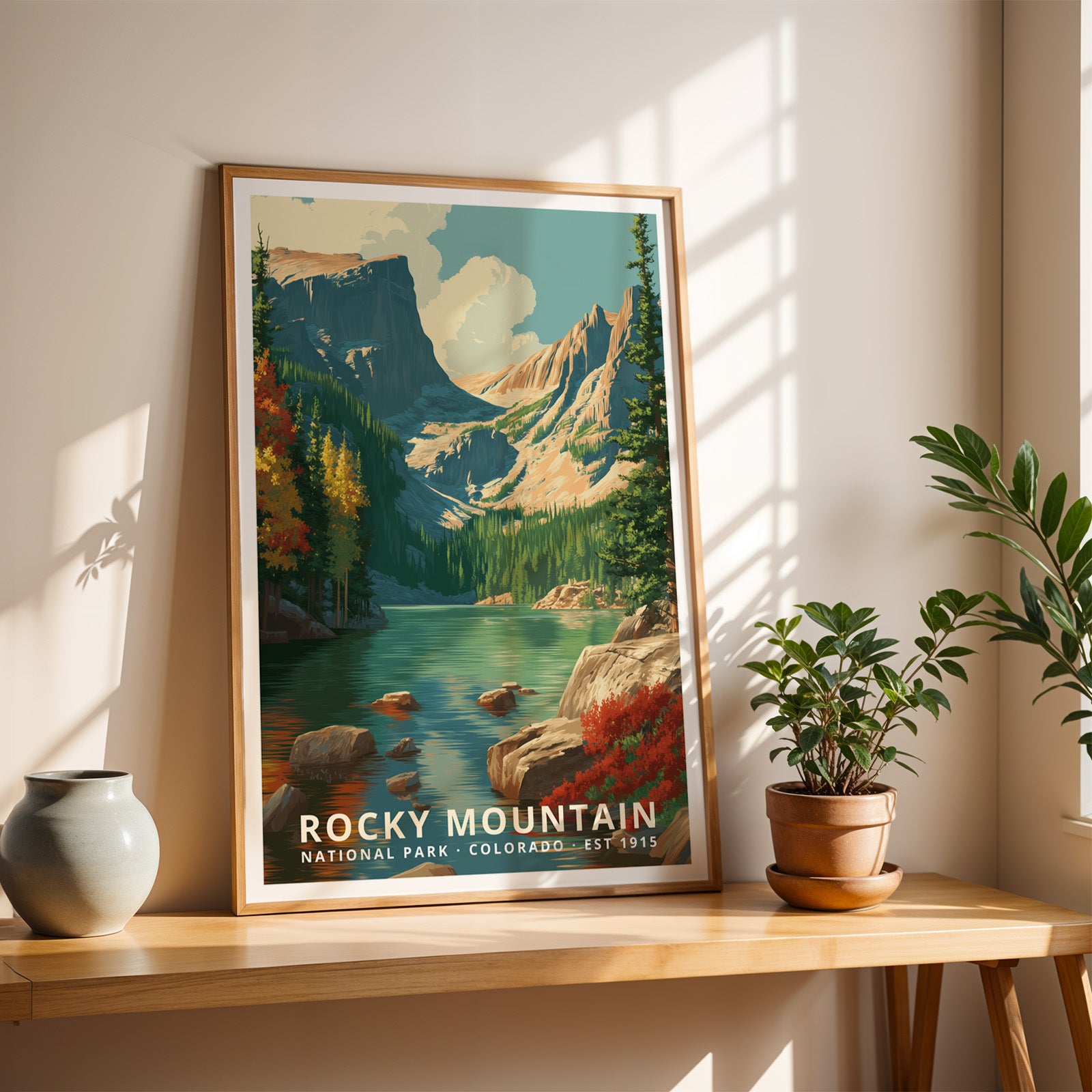 Rocky Mountain National Park Retro Art Print