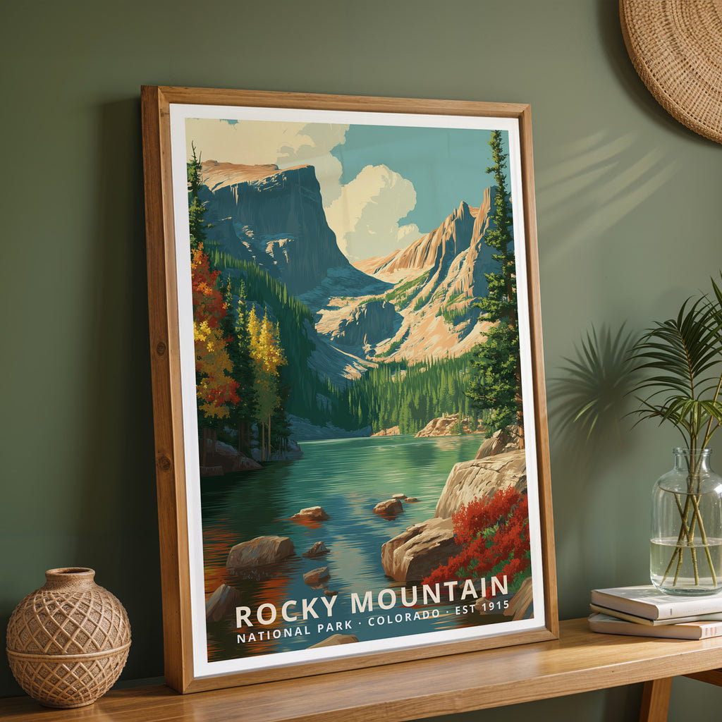 Rocky Mountain National Park Retro Art Print
