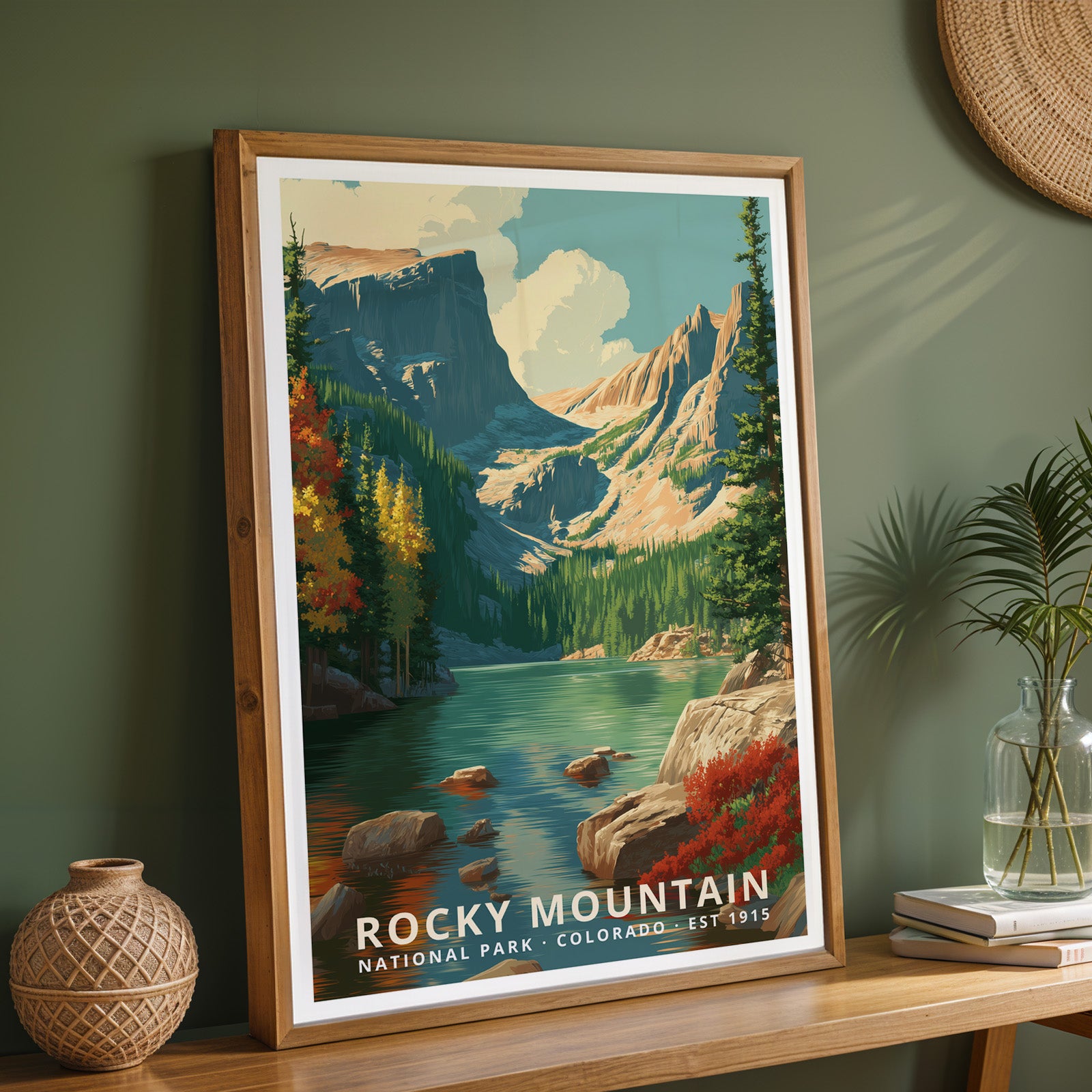 Rocky Mountain National Park Retro Art Print