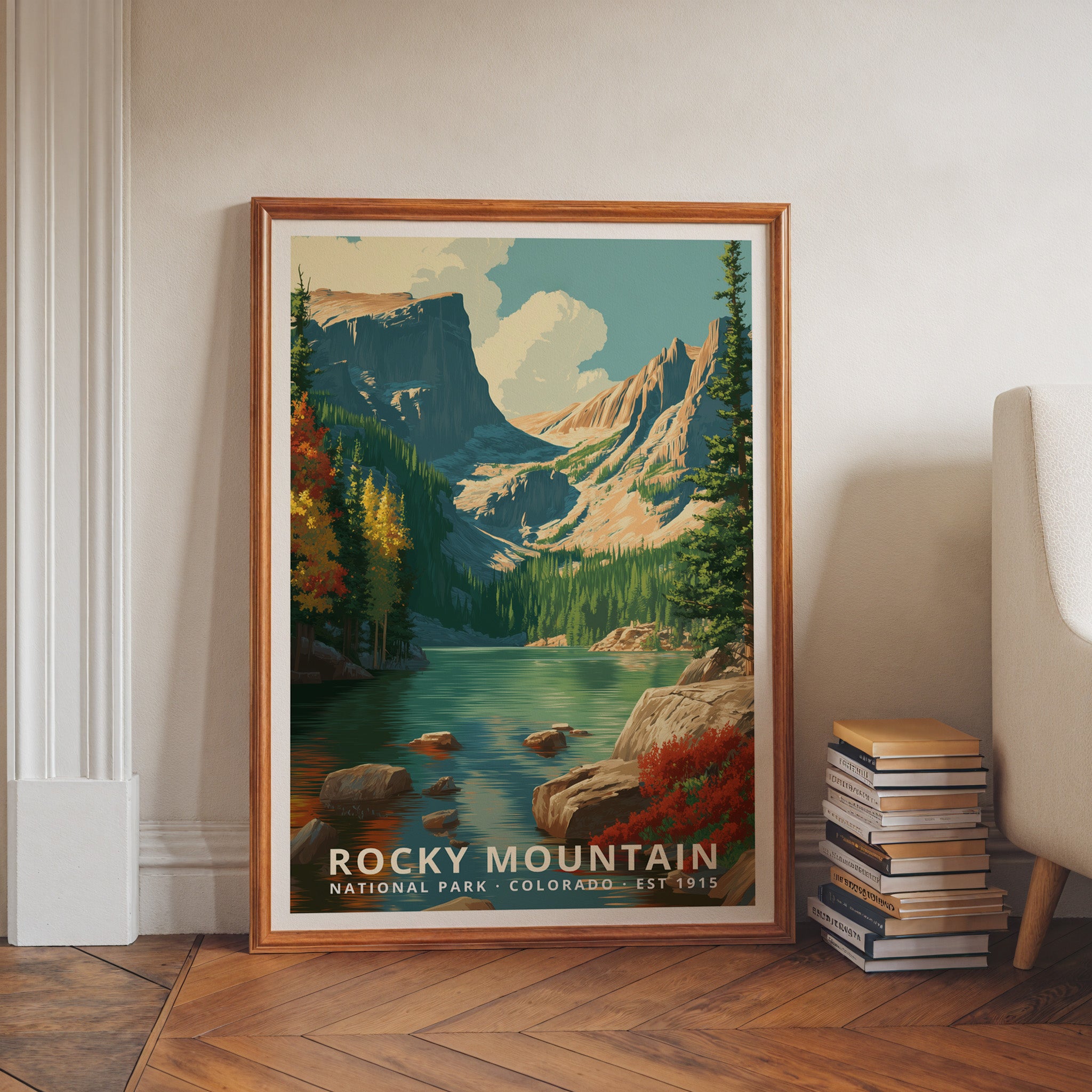 Rocky Mountain National Park Retro Art Print