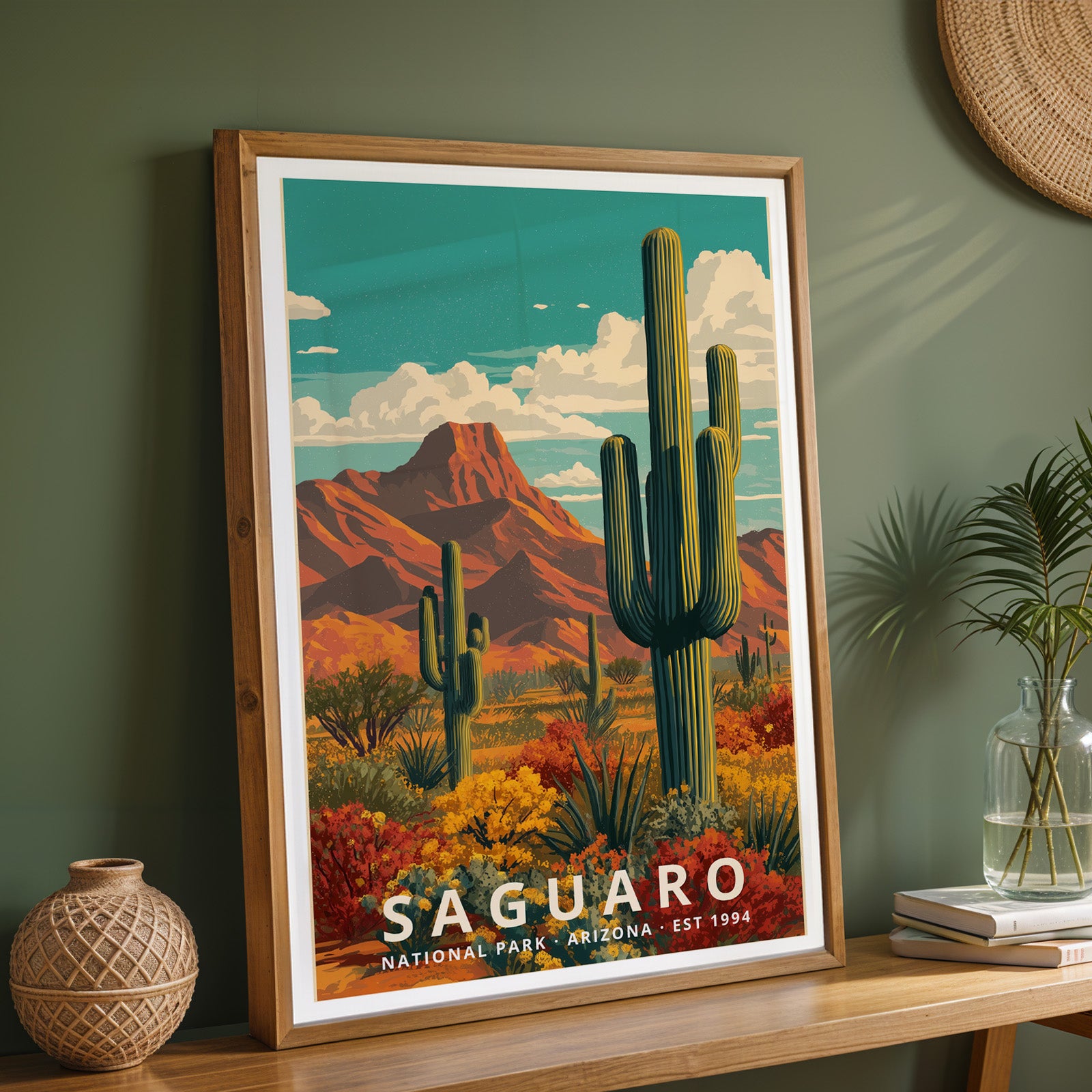 Saguaro National Park Retro Art Print