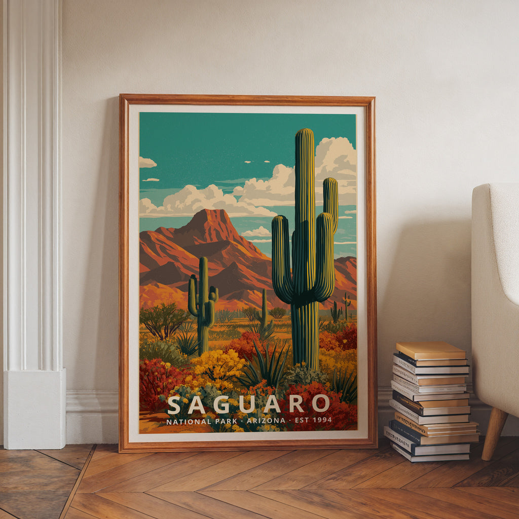Saguaro National Park Retro Art Print