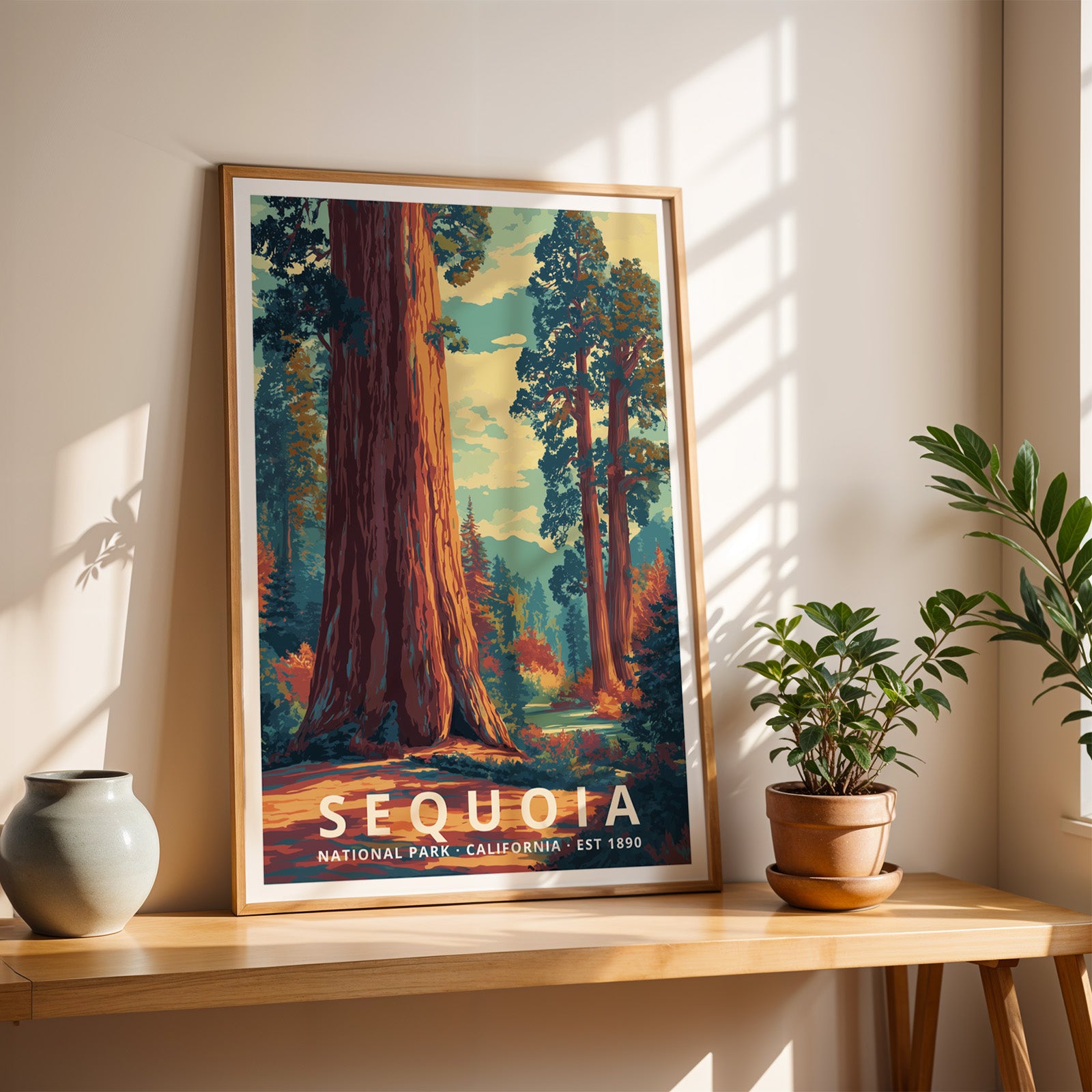 Sequoia National Park Retro Art Print