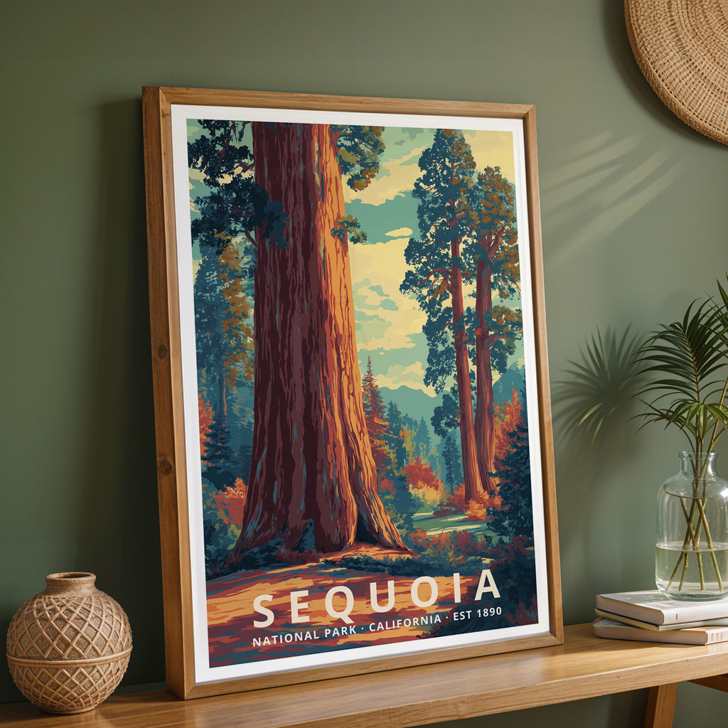 Sequoia National Park Retro Art Print
