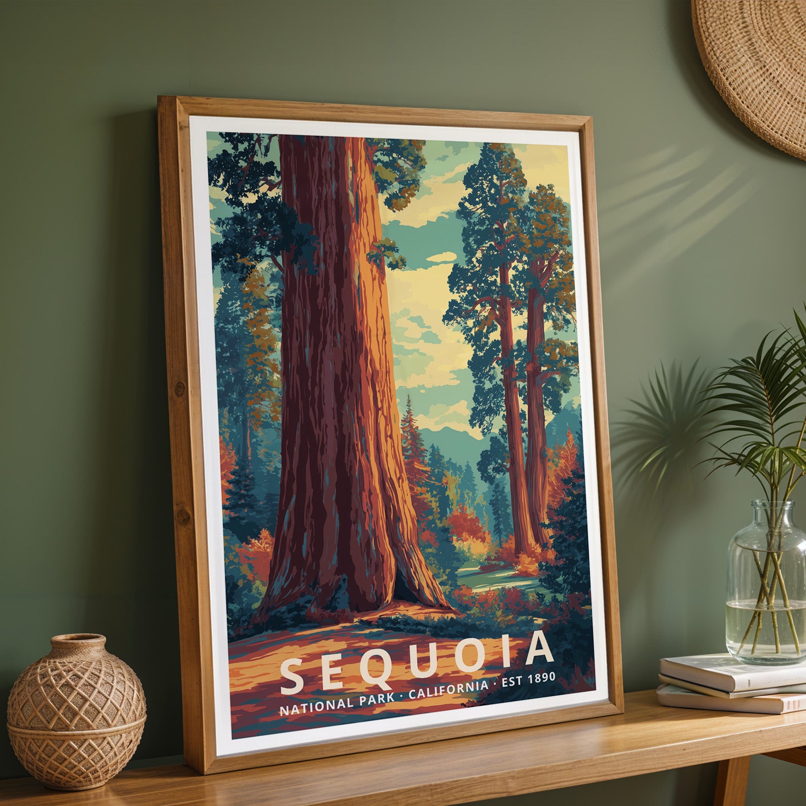 Sequoia National Park Retro Art Print