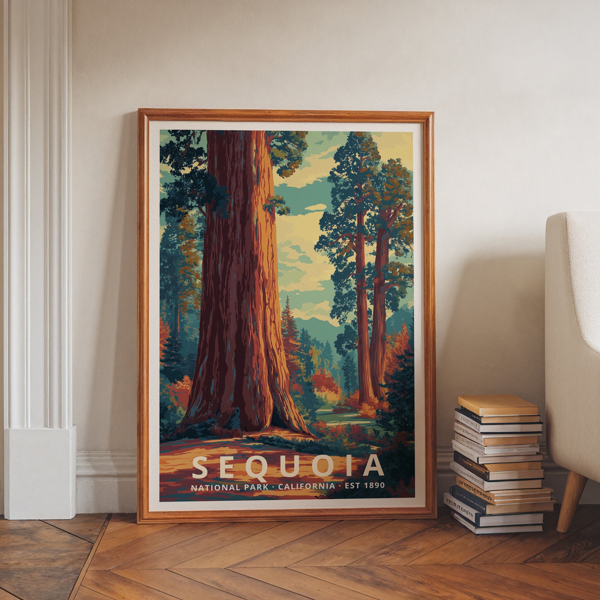 Sequoia National Park Retro Art Print
