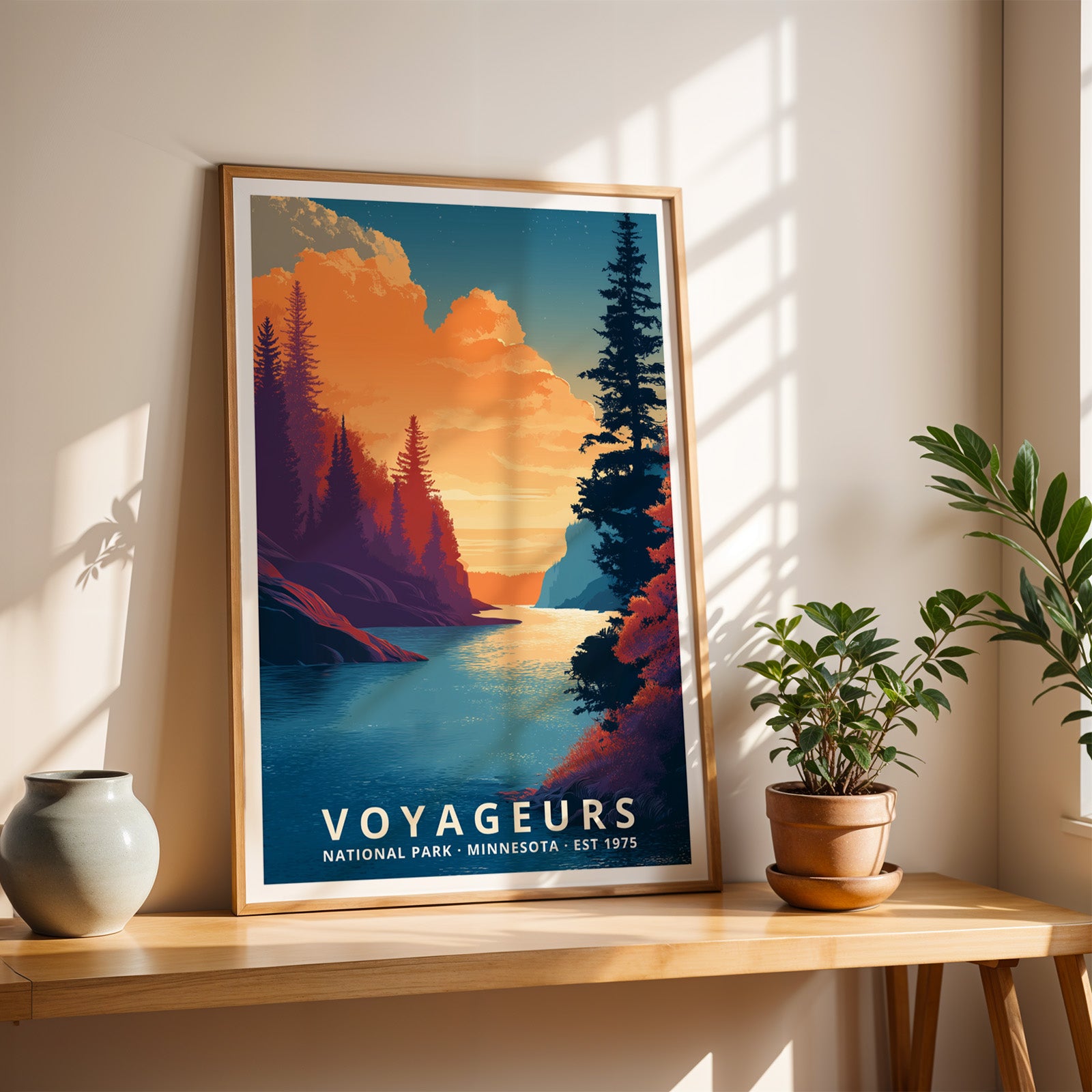 Voyageurs National Park Retro Art Print