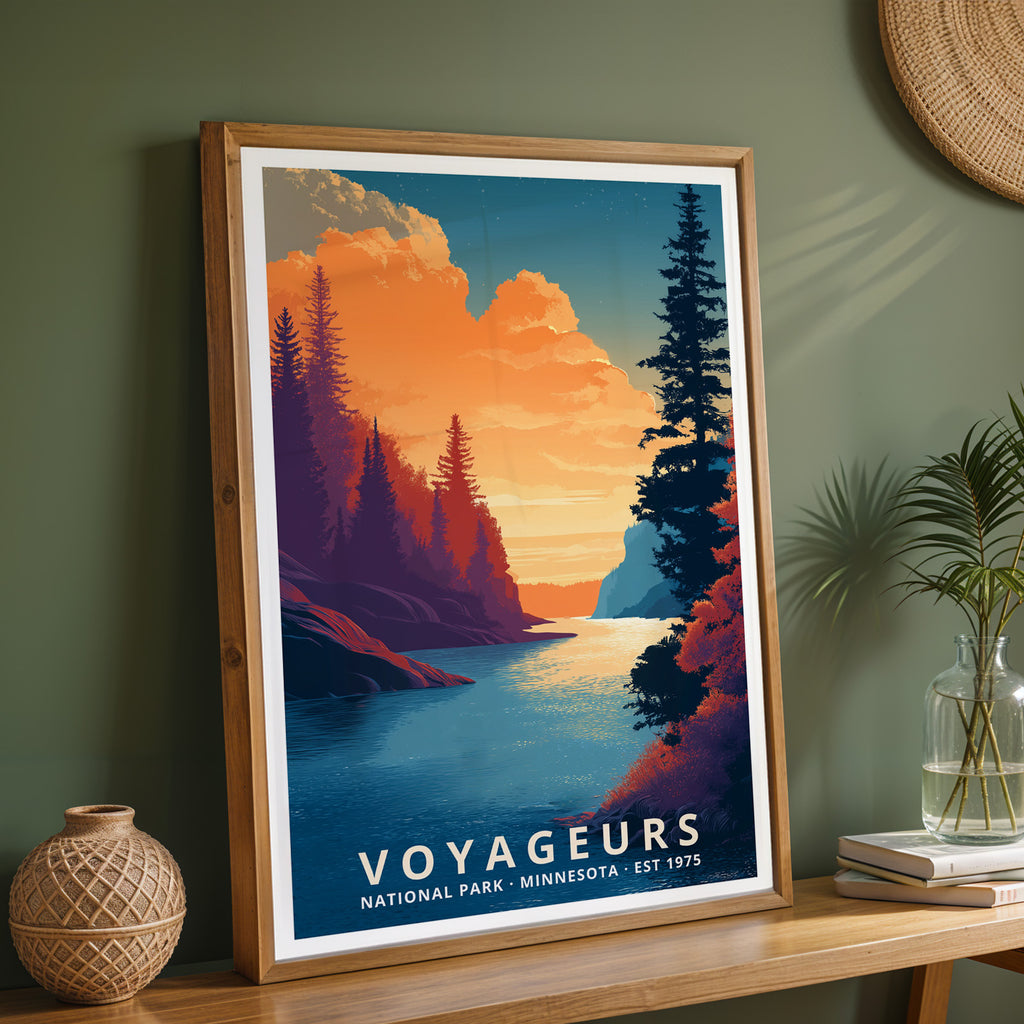 Voyageurs National Park Retro Art Print